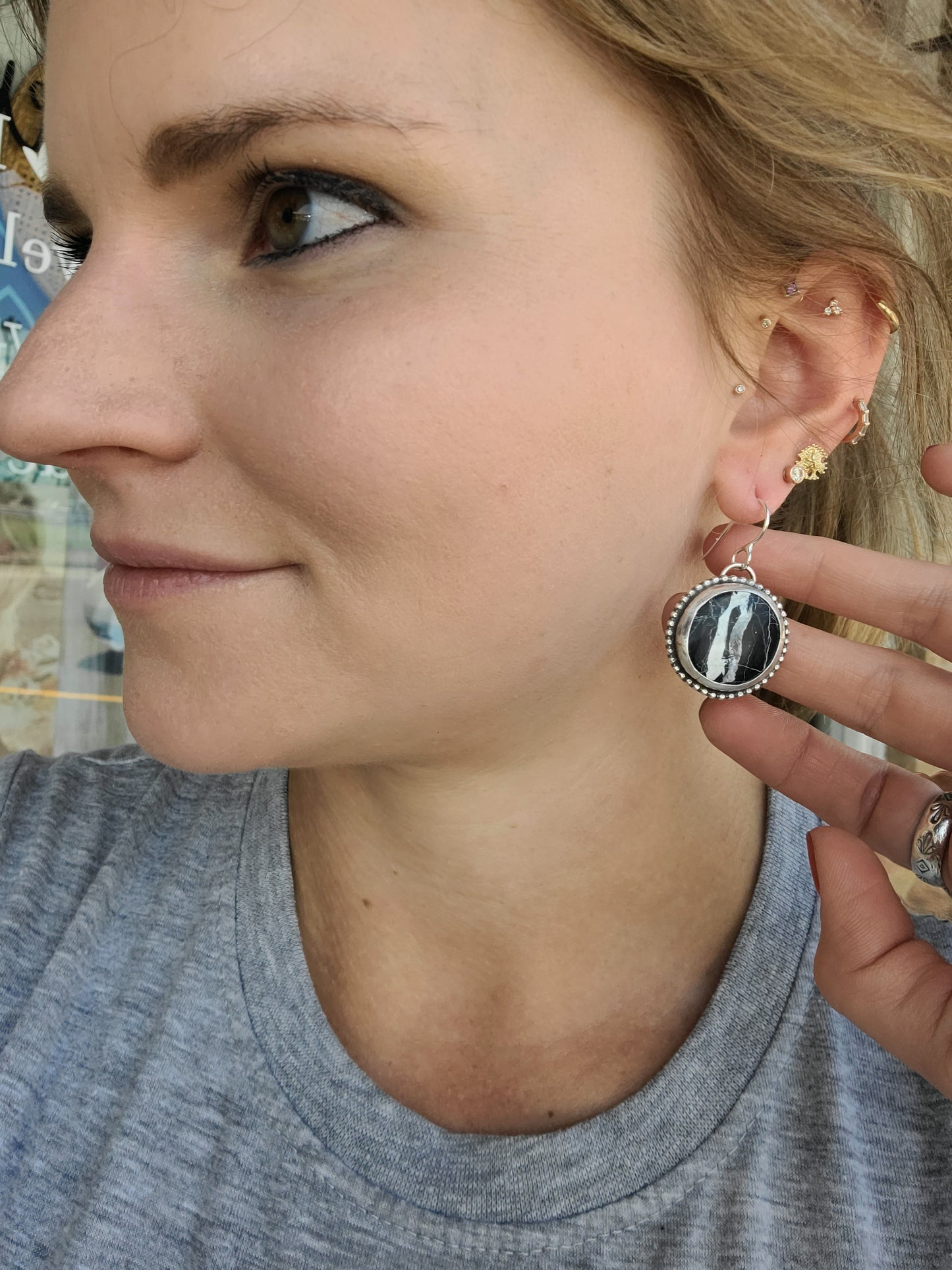White Buffalo Turquoise earrings