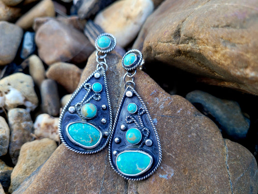 Dangle turquoise drop earrings