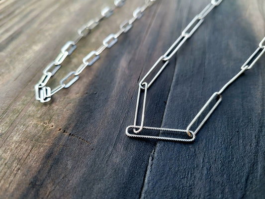 Sterling silver paper clip chain