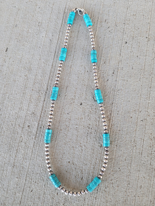 Navajo pearl and turquoise necklace