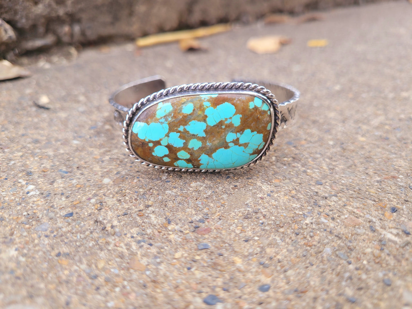 Number eight turquoise cuff