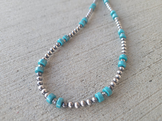 Navajo pearls 4mm with turquoise