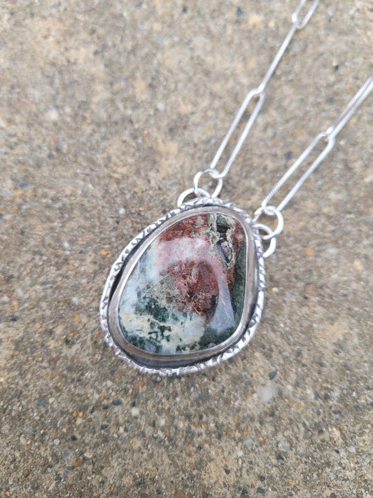 Jasper Beach stone pendant