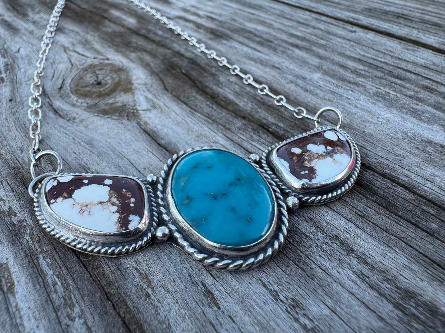 Turquoise and Wild Horse bar Necklace