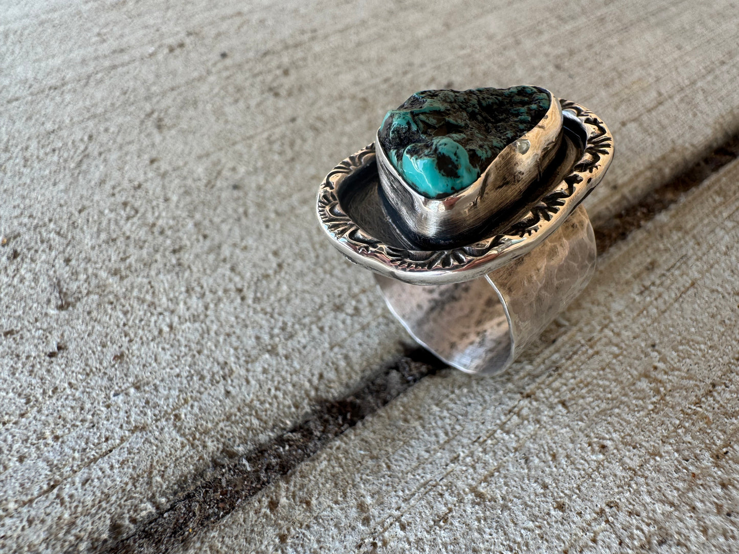 Morenci Nugget turquoise ring size 8