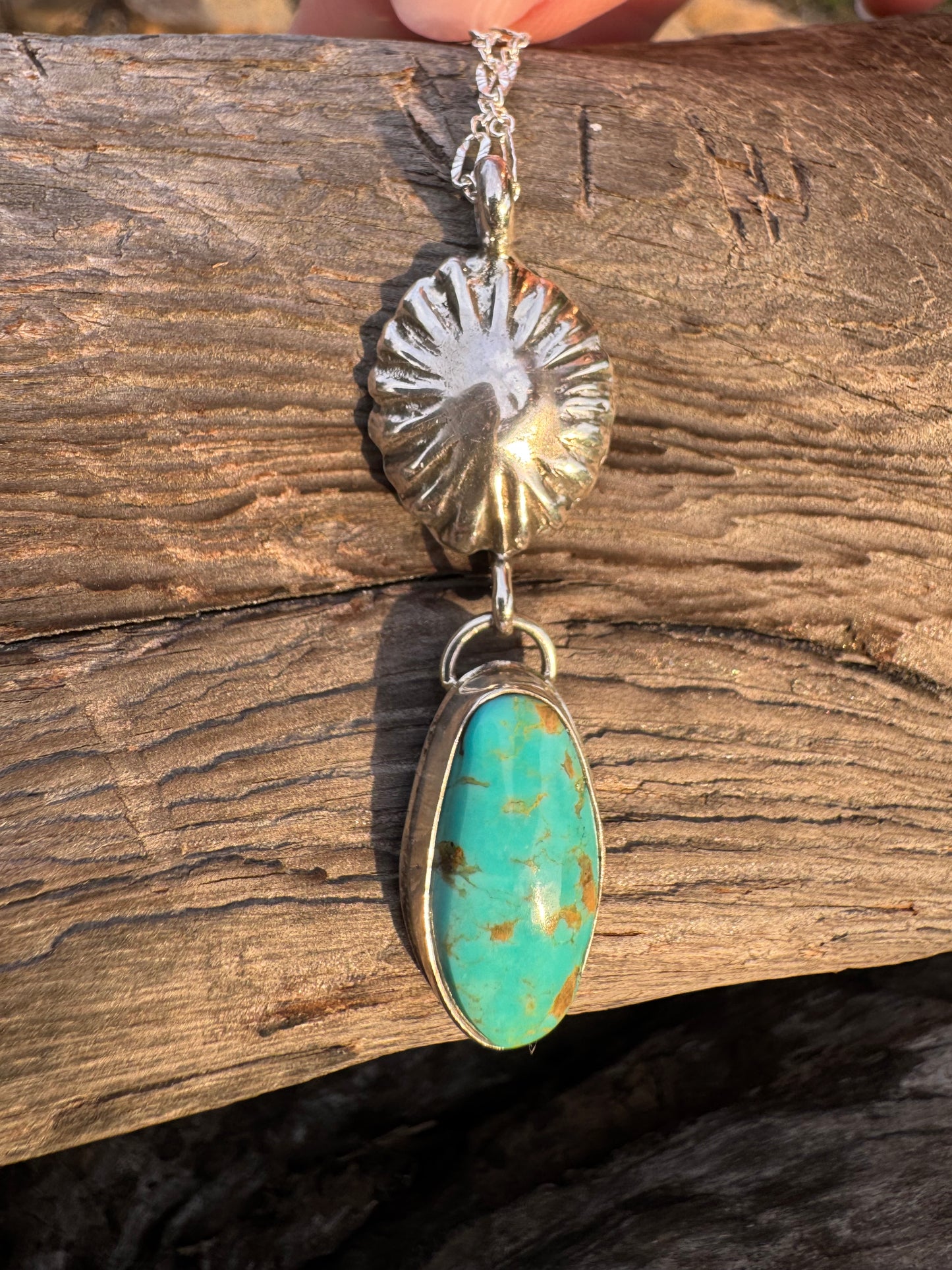 Handmade concho Turquoise pendant