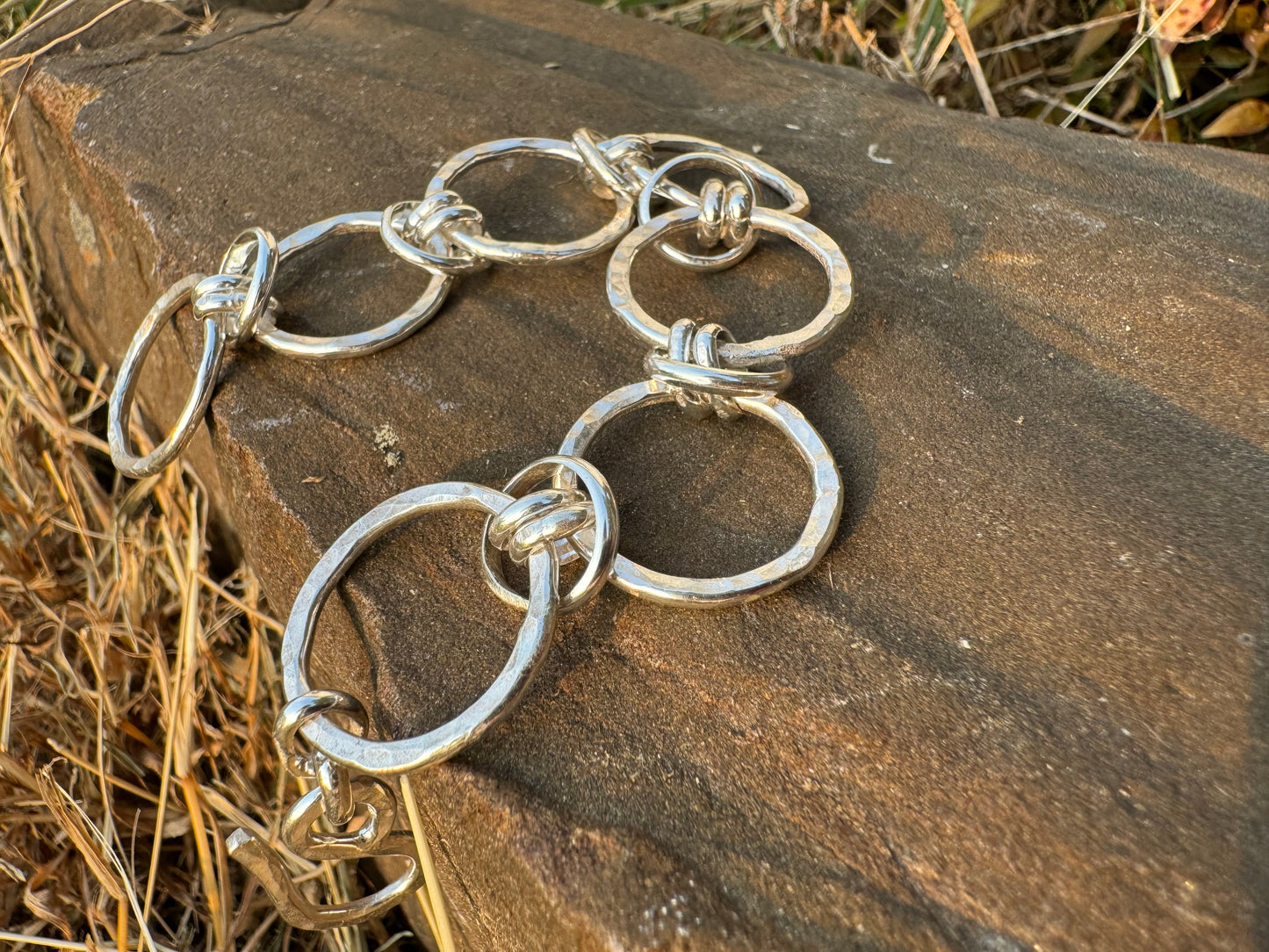 Handmade sterling silver link bracelet