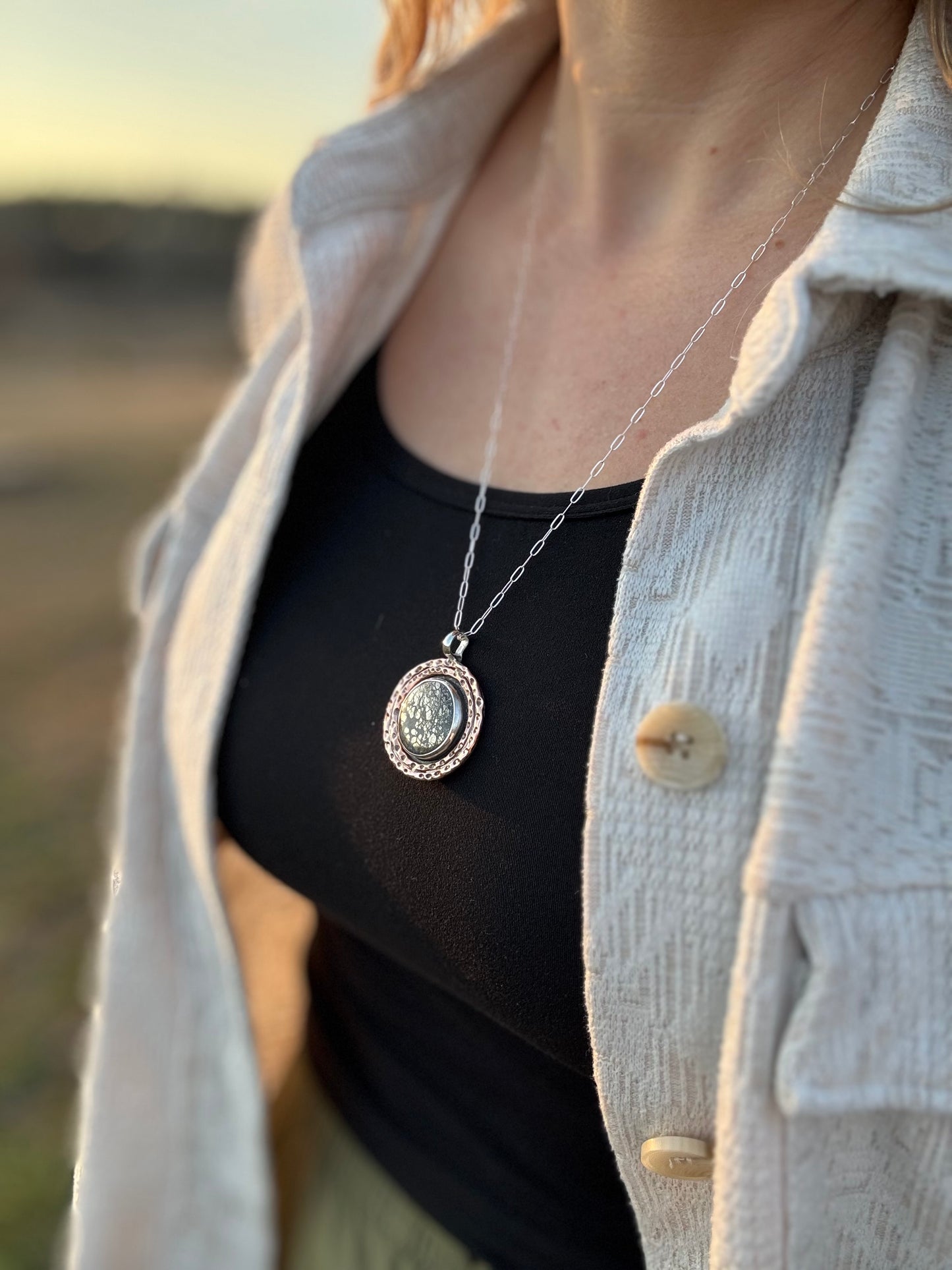 Marcasite and Copper Medallion Pendant