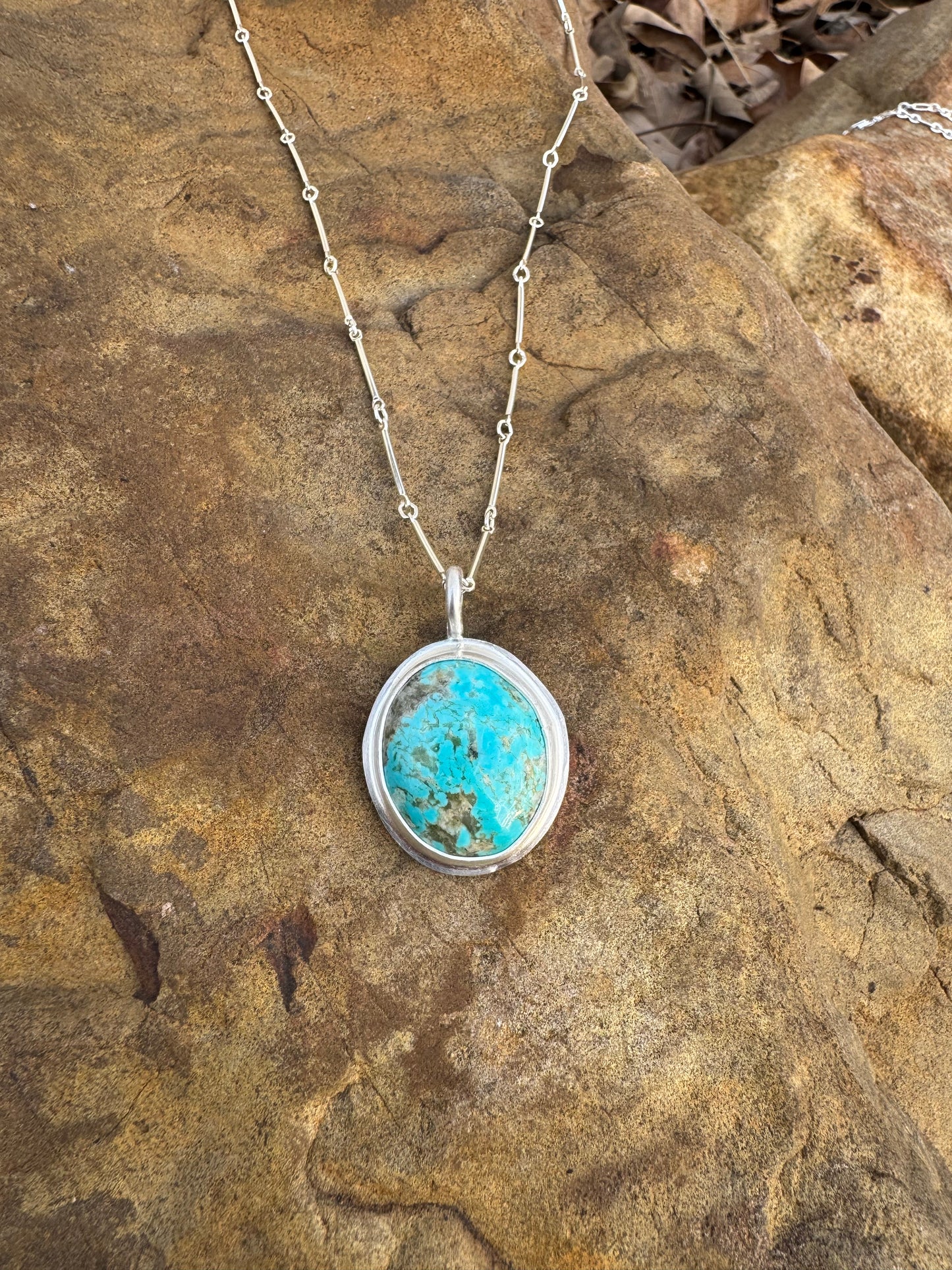 Simplistic Kingman turquoise pendant