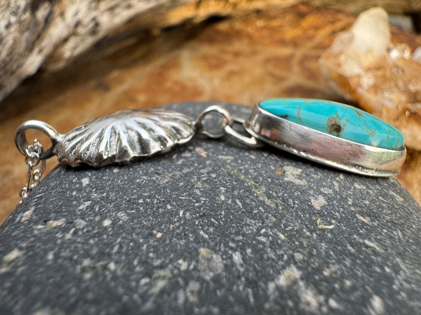 Handmade concho Turquoise pendant