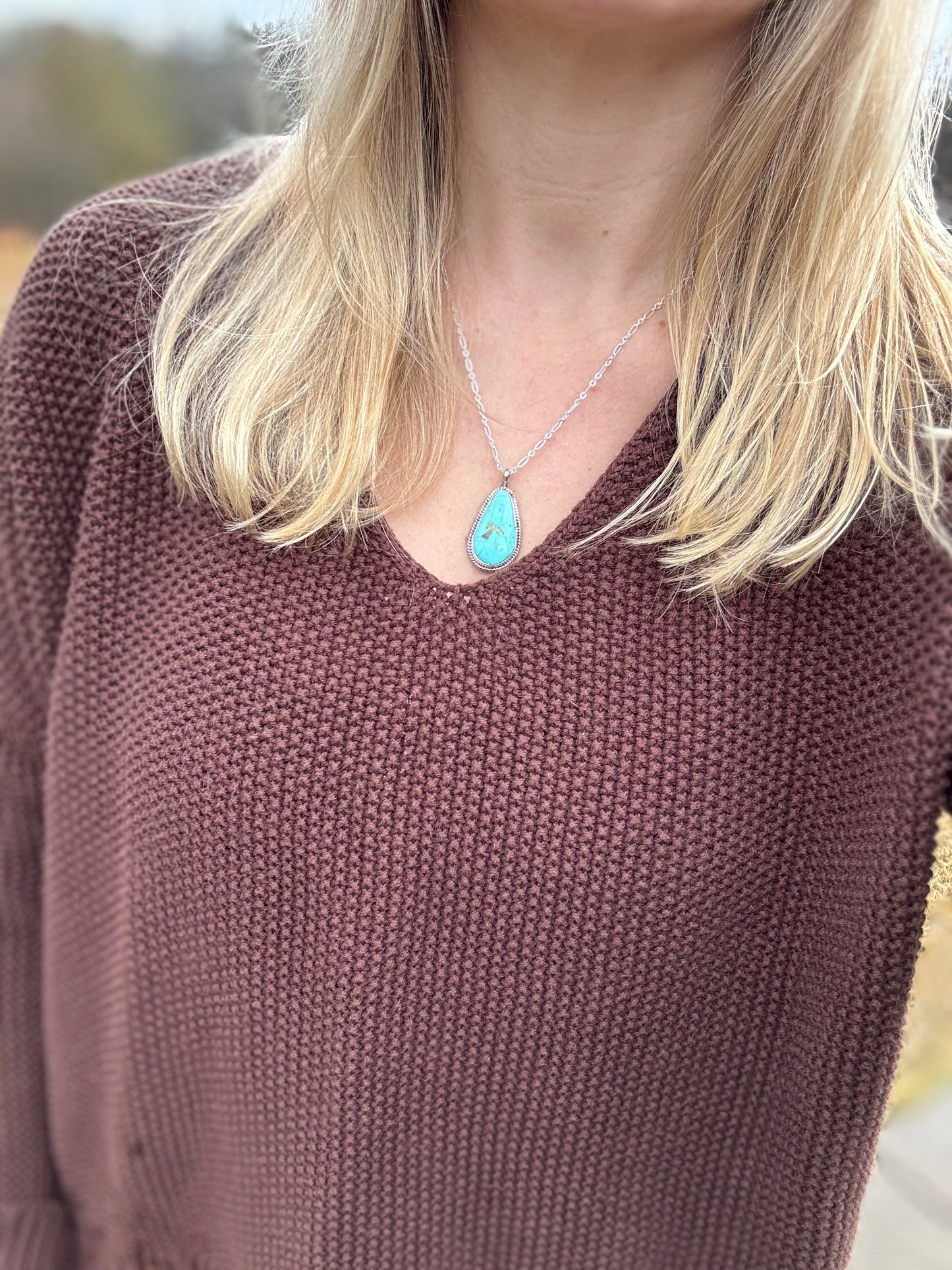 Tear drop Turquoise pendant