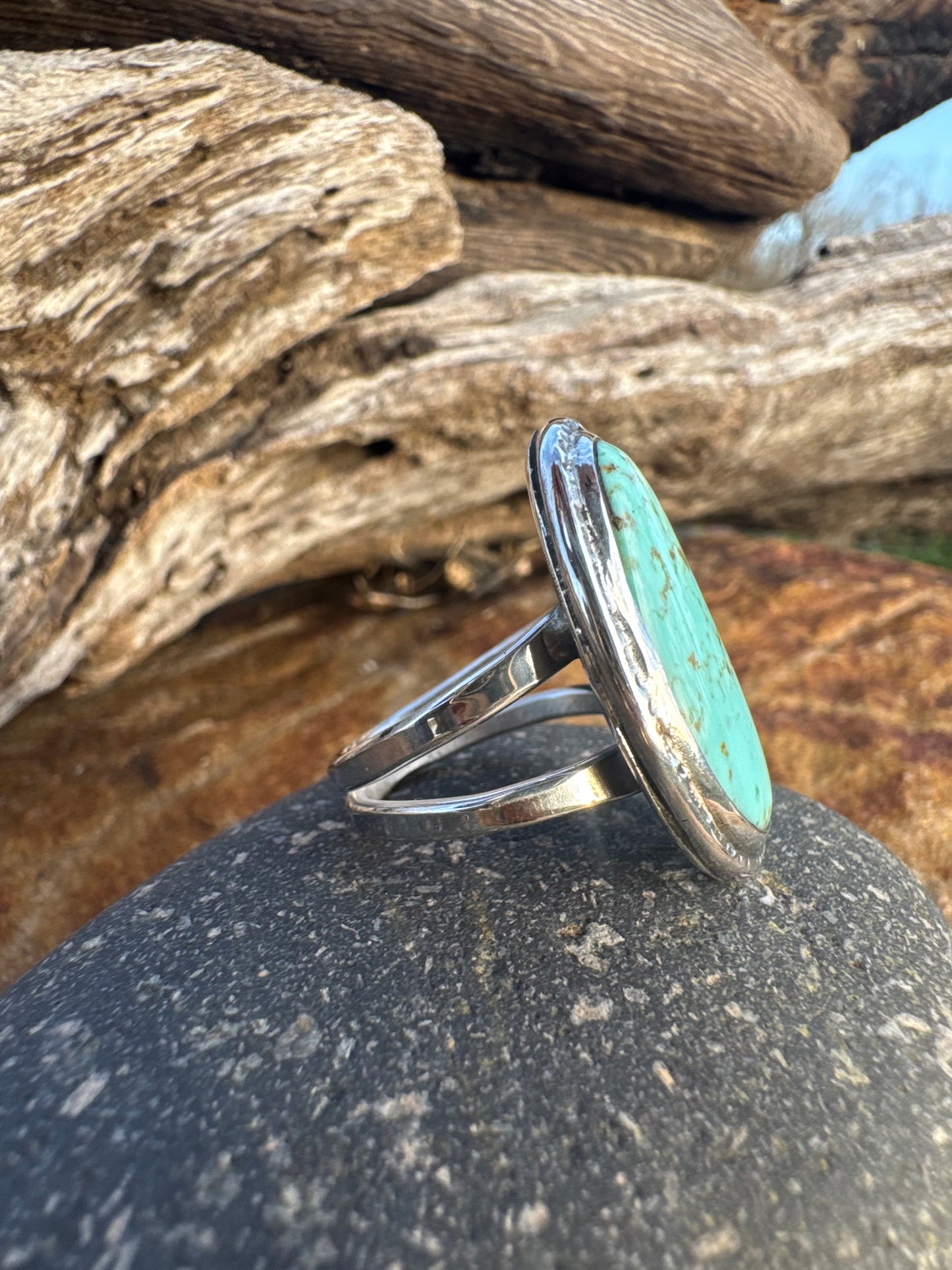 Long Tyrone Turquoise ring size 9