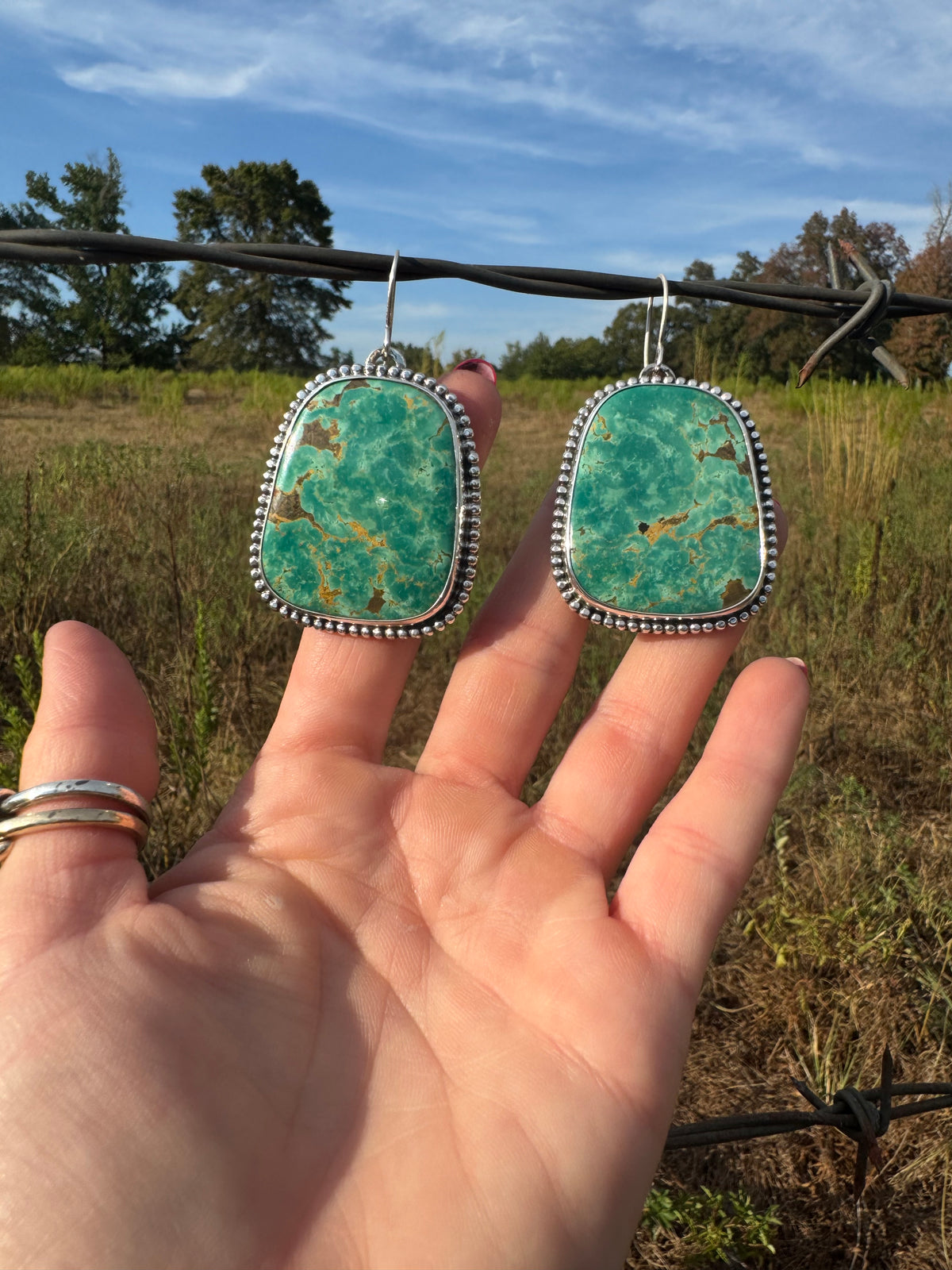 Exceptional Tyrone Turquoise Statement Earrings