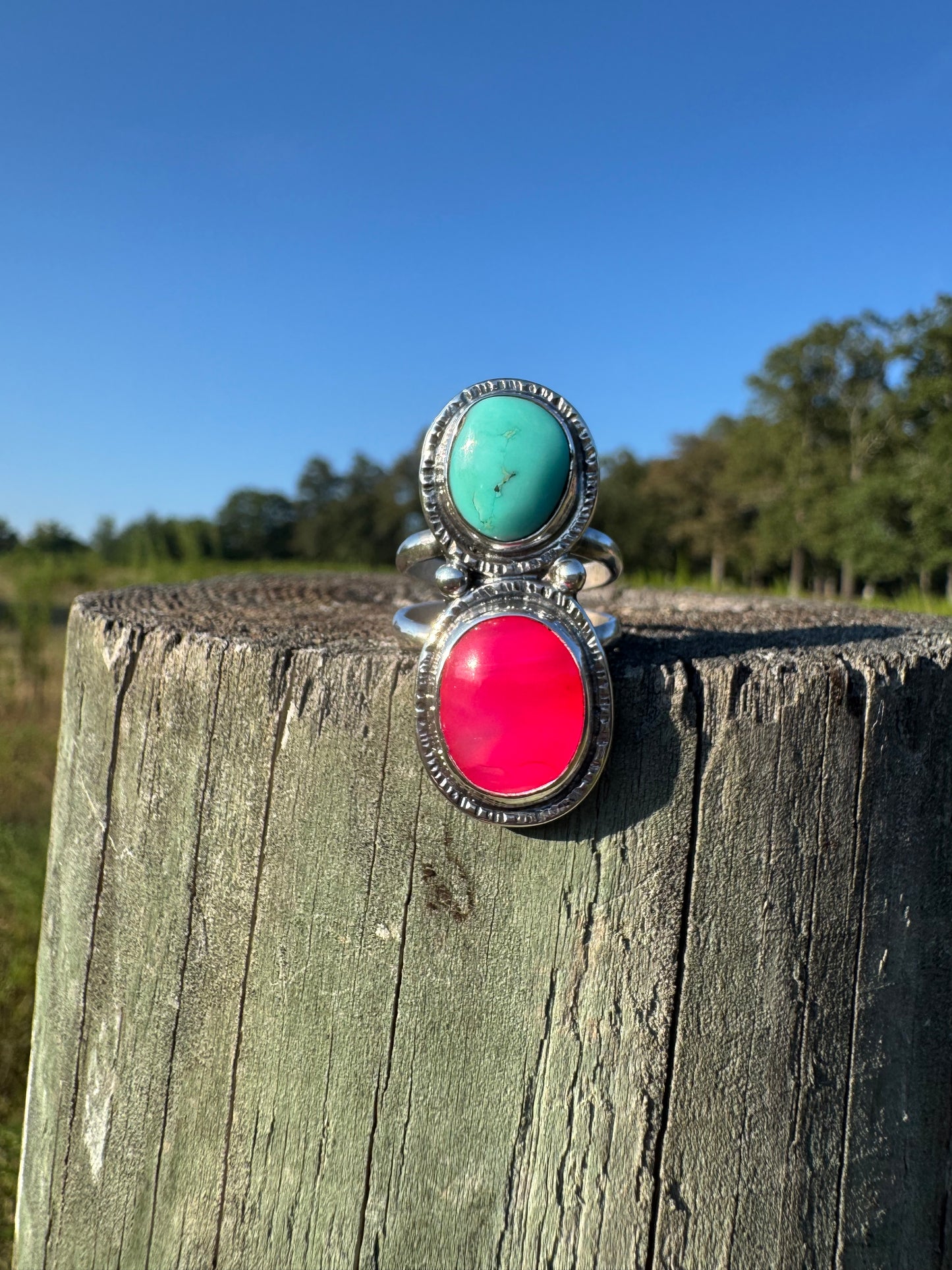 Fuchsia & Turquoise Statement ring