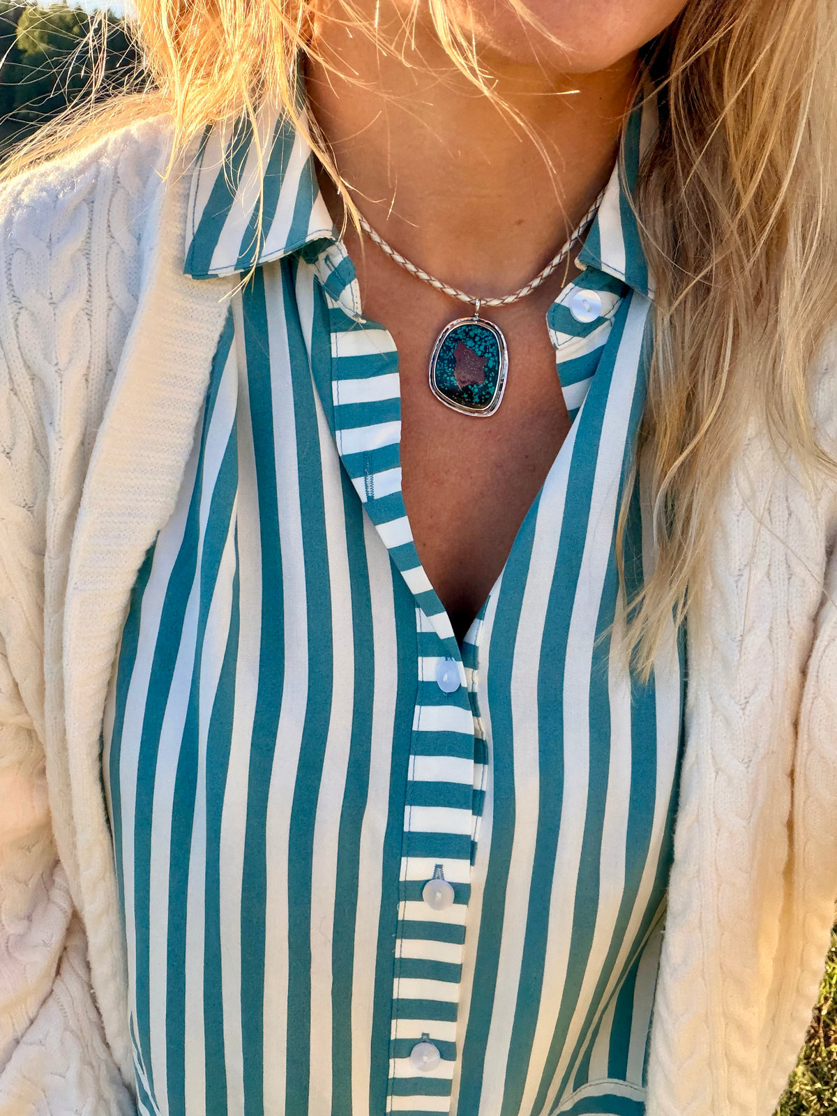 Howling Wolf Turquoise and Copper Necklace
