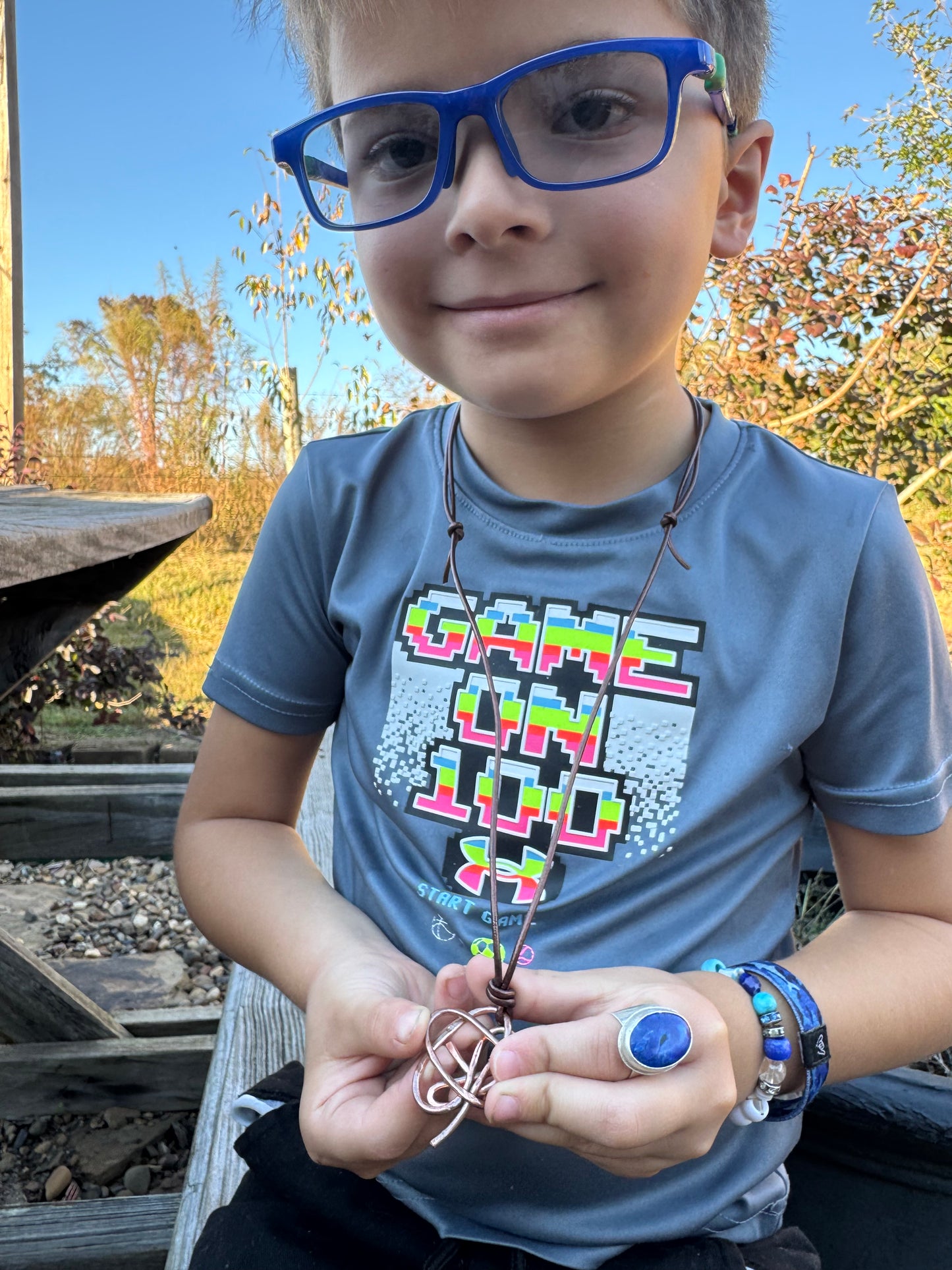 Twisted copper necklace by Logan