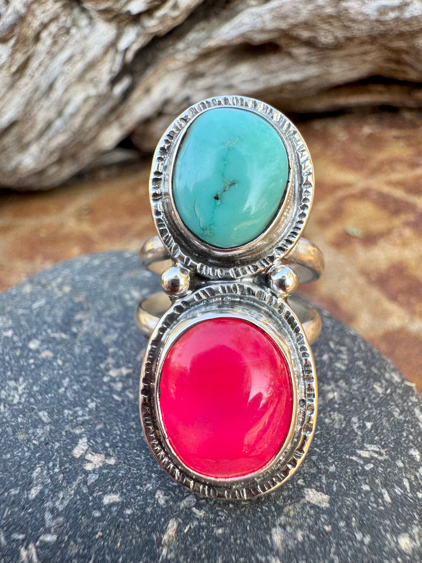 Fuchsia & Turquoise Statement ring