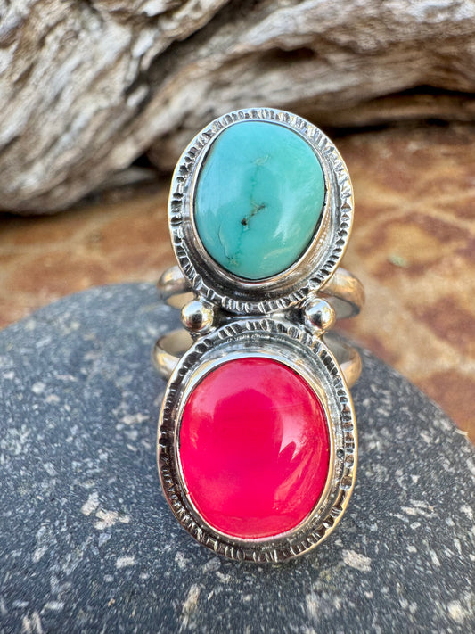 Fuchsia & Turquoise Statement ring