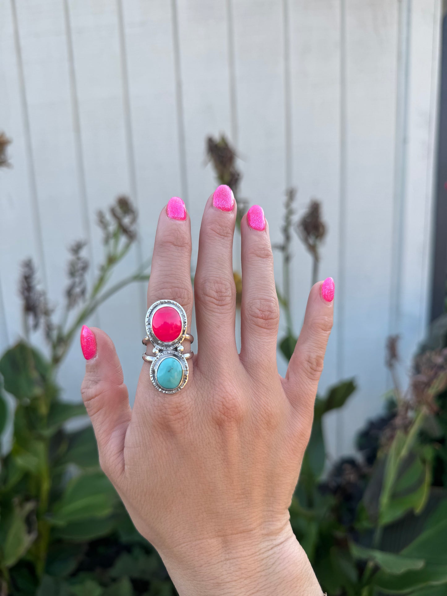 Fuchsia & Turquoise Statement ring