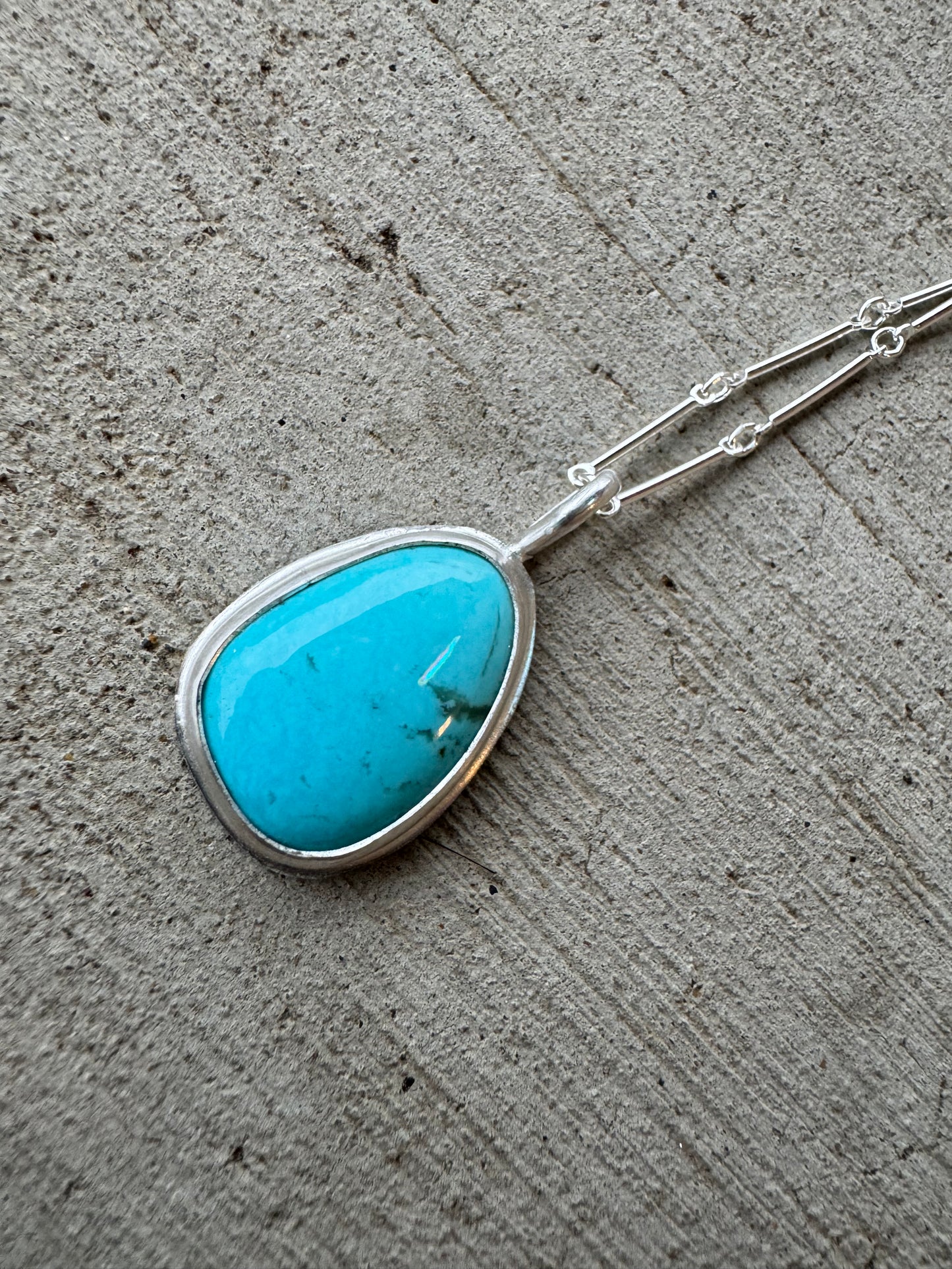 Small Bright blue Kingman Turquoise pendant