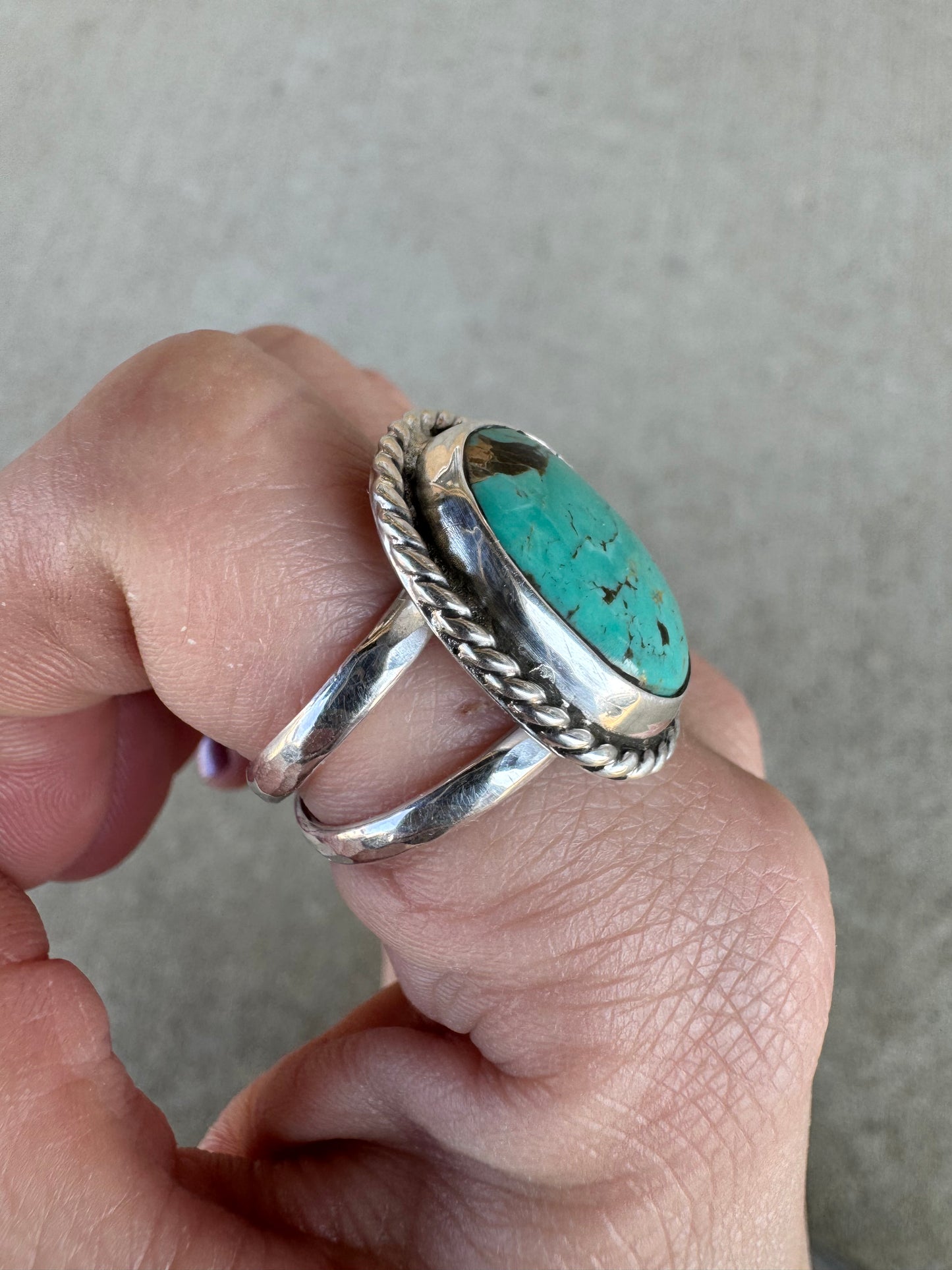Green Tyrone turquoise ring size 8