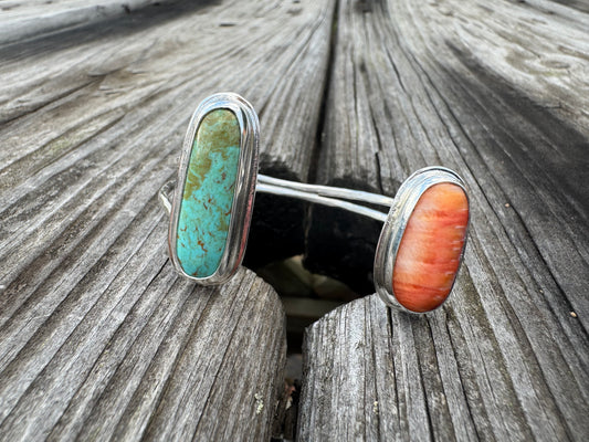 Turquoise and spiny oyster open front Cuff