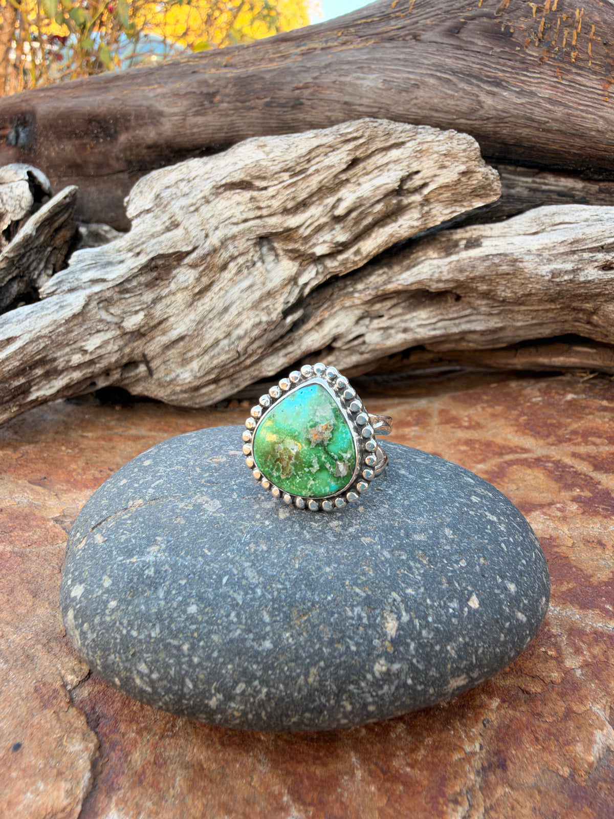 Sonoran Gold Turquoise Teardrop Ring size 7