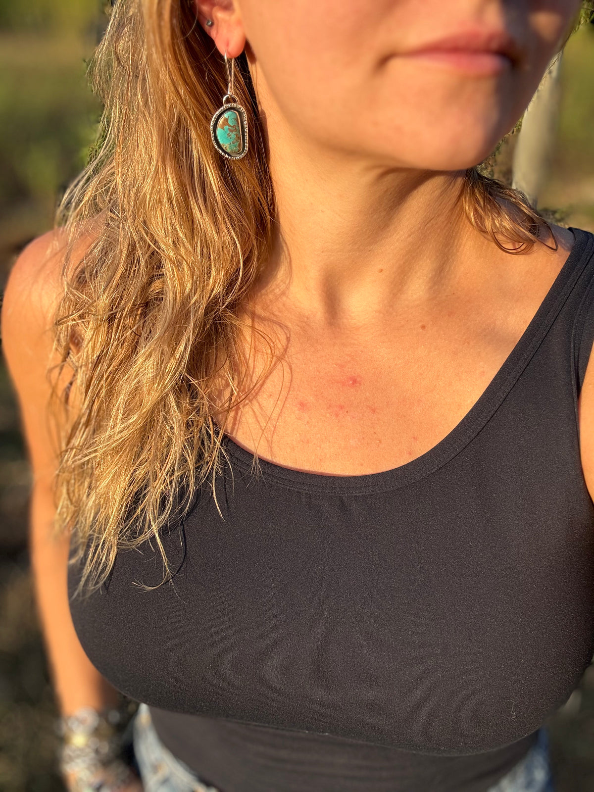 Tyrone turquoise Sterling silver earrings