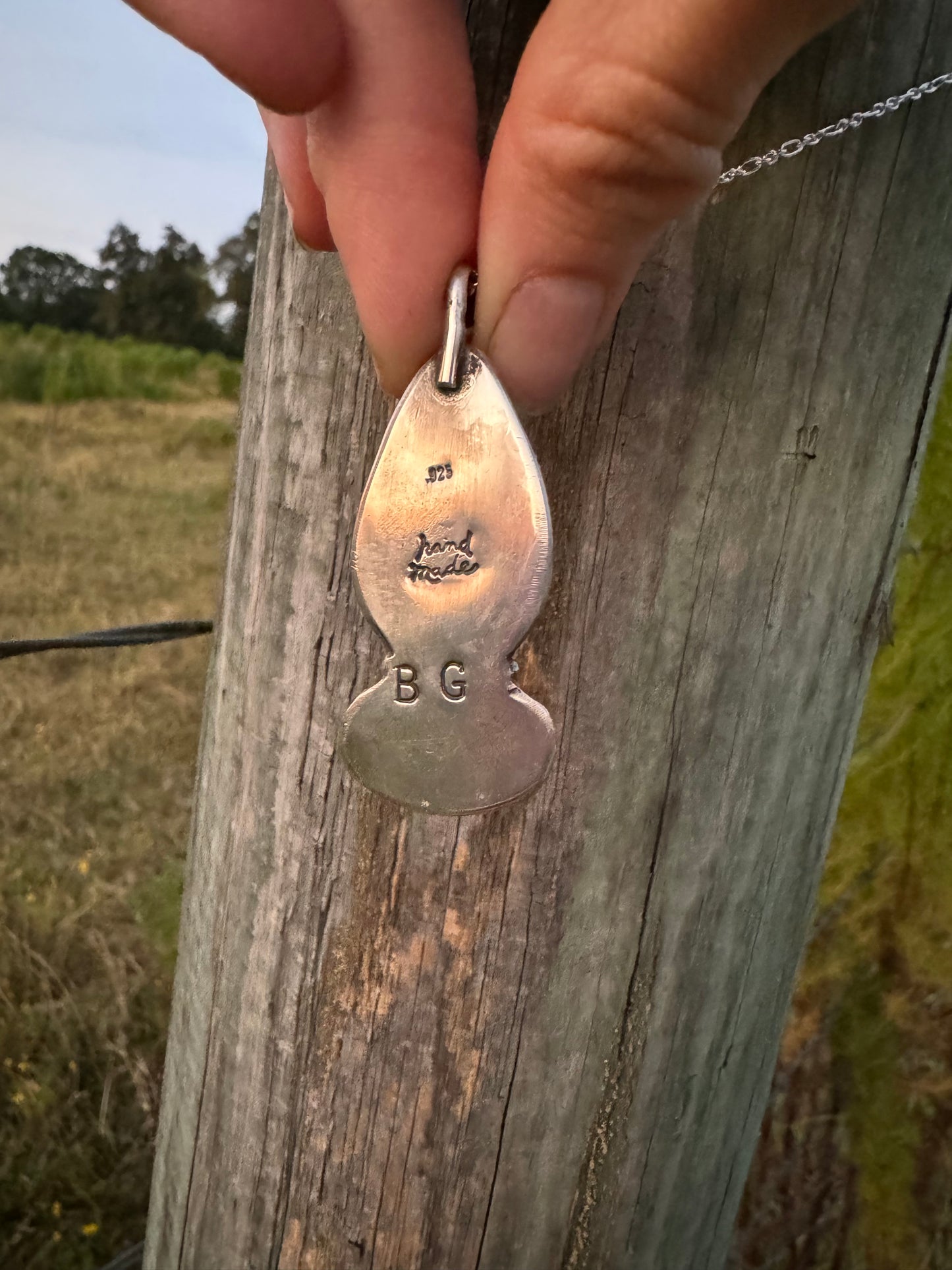 Two stone Tyrone turquoise pendant