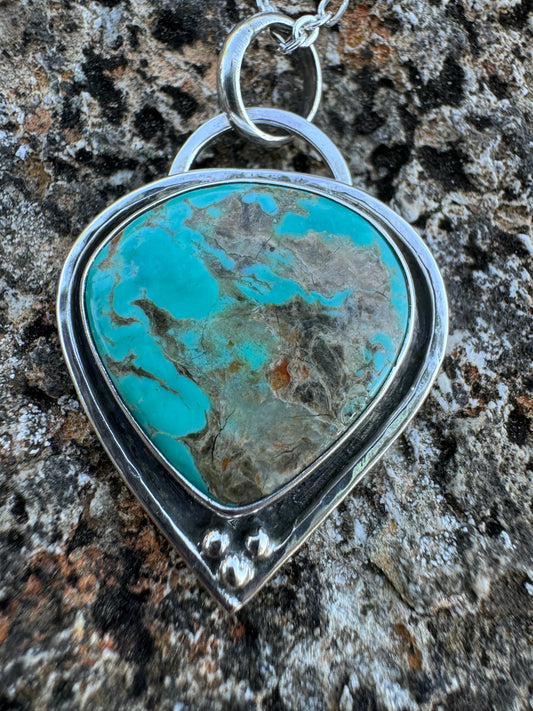 Large pear shaped turquoise pendant