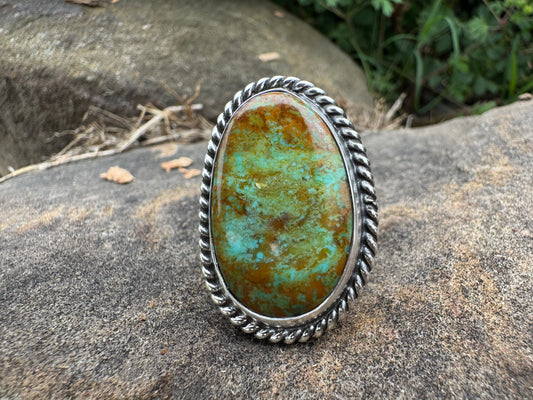 Green Tyrone turquoise ring size 11.5