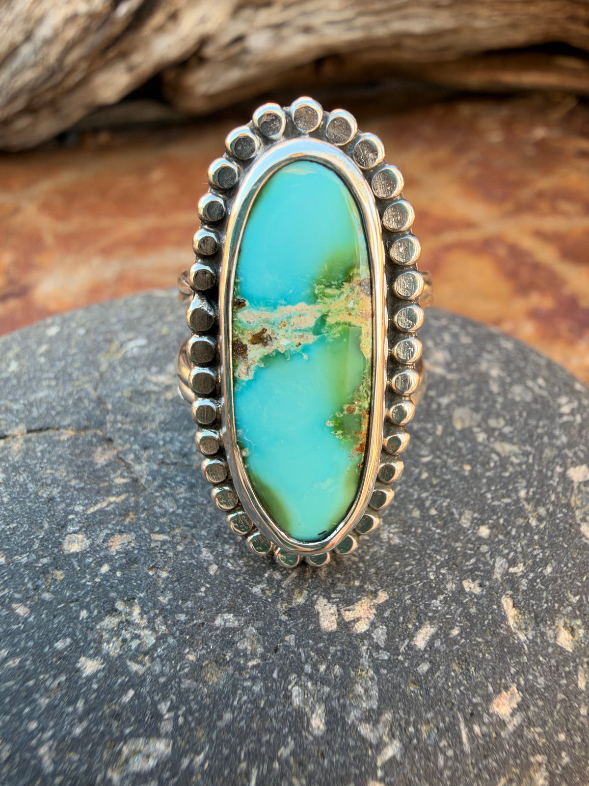 Light Blue Sonoran Gold Turquoise Ring size 6