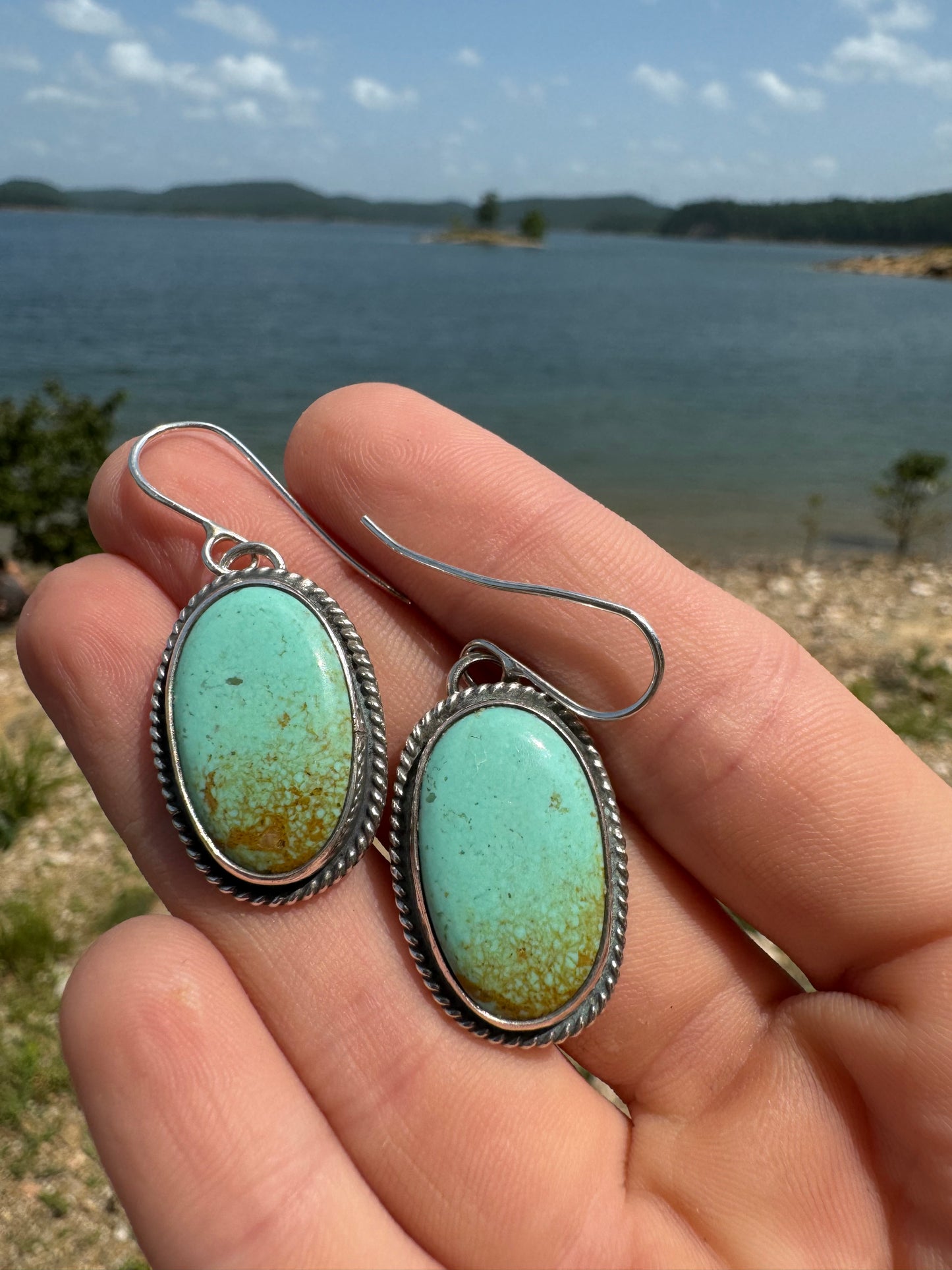 Desert sky Kingman turquoise earrings