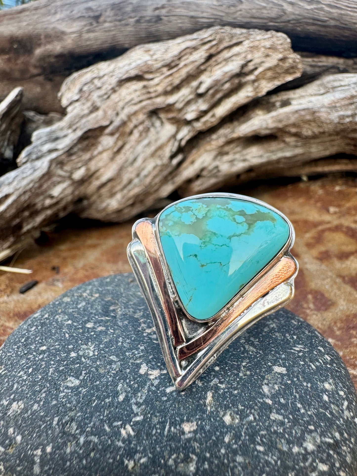 Blooming Tyrone Turquoise ring size 8