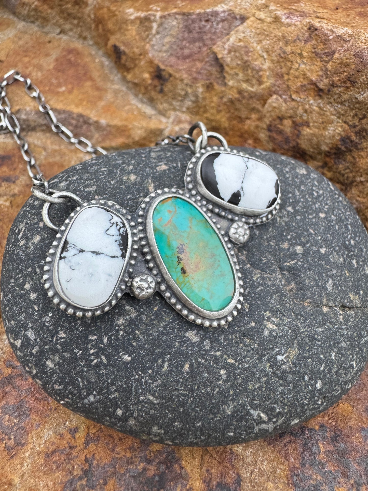 Turquoise and White Buffalo Necklace