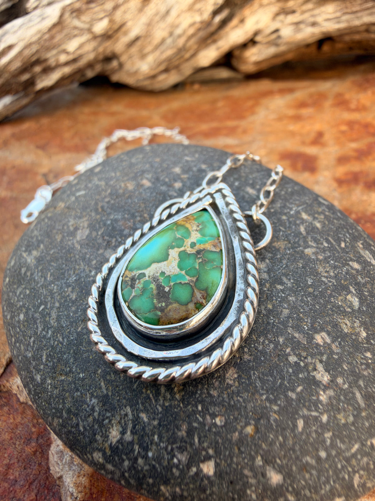 Wild Sage- Sonoran Gold Turquoise Necklace
