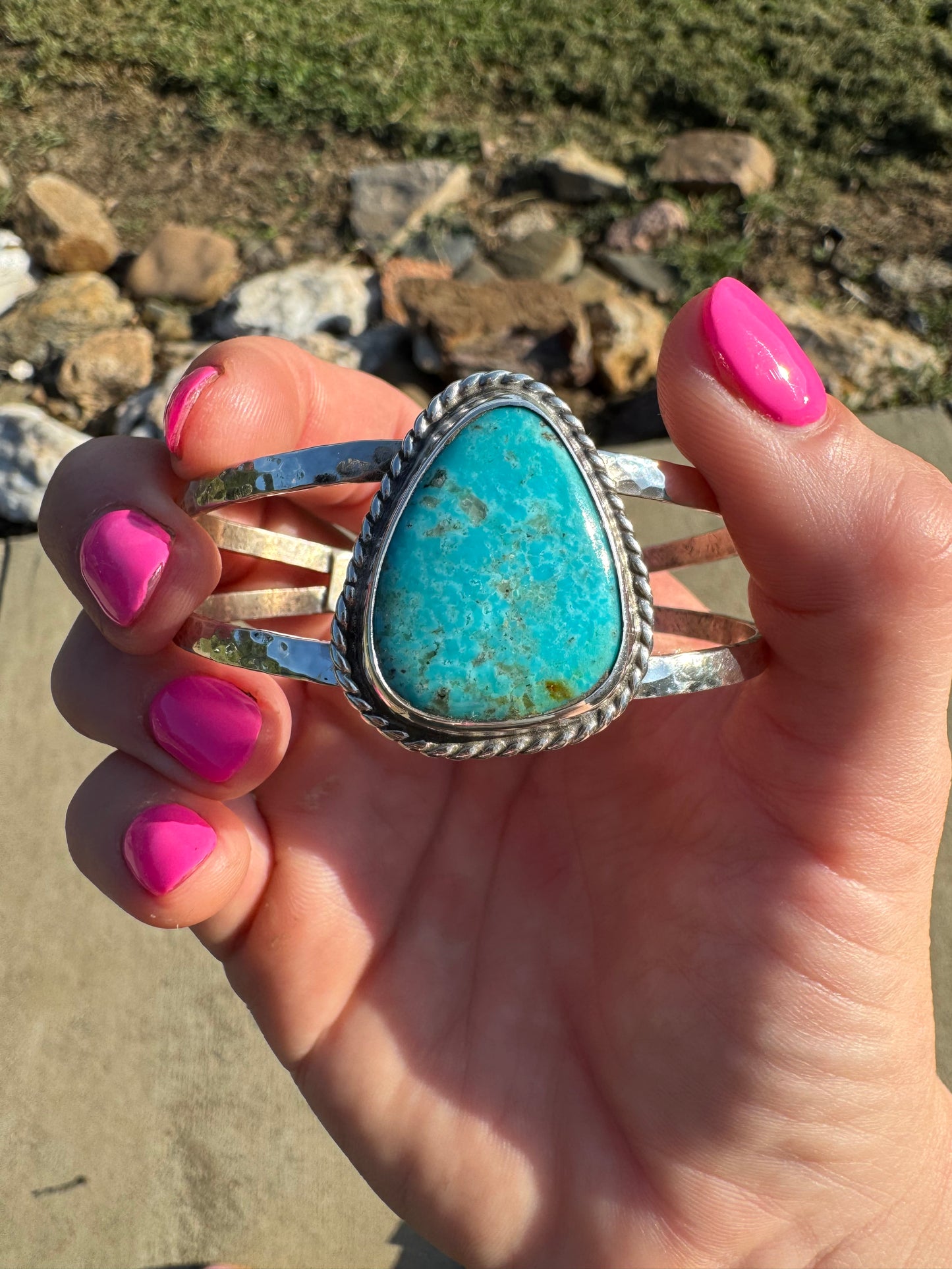 Kingman turquoise cuff bracelet