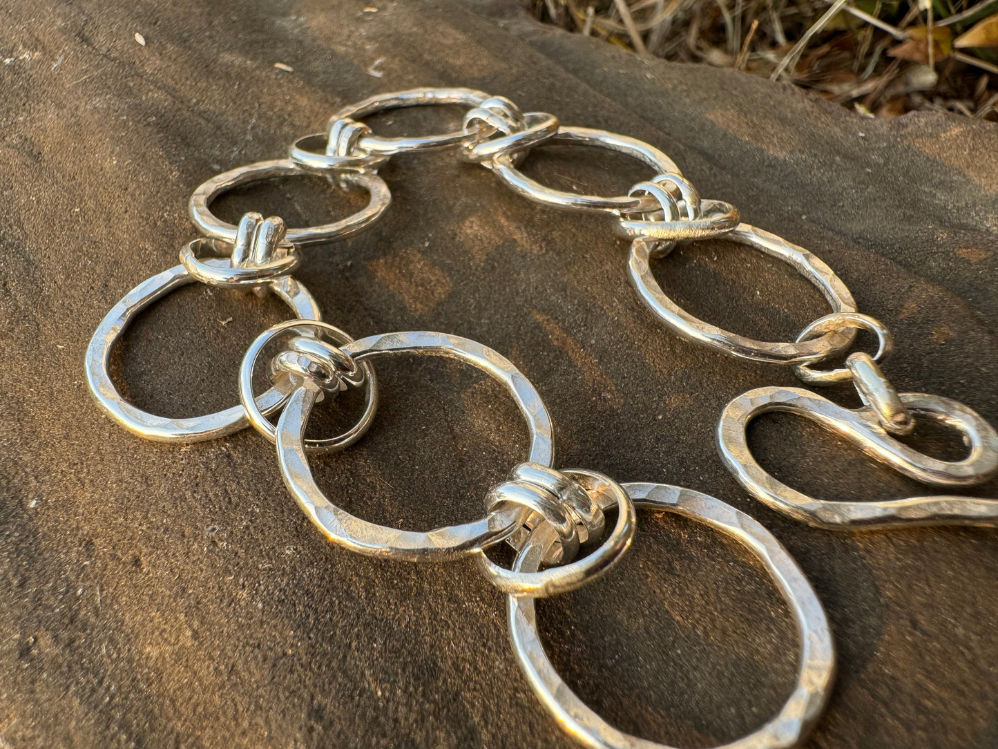 Handmade sterling silver link bracelet