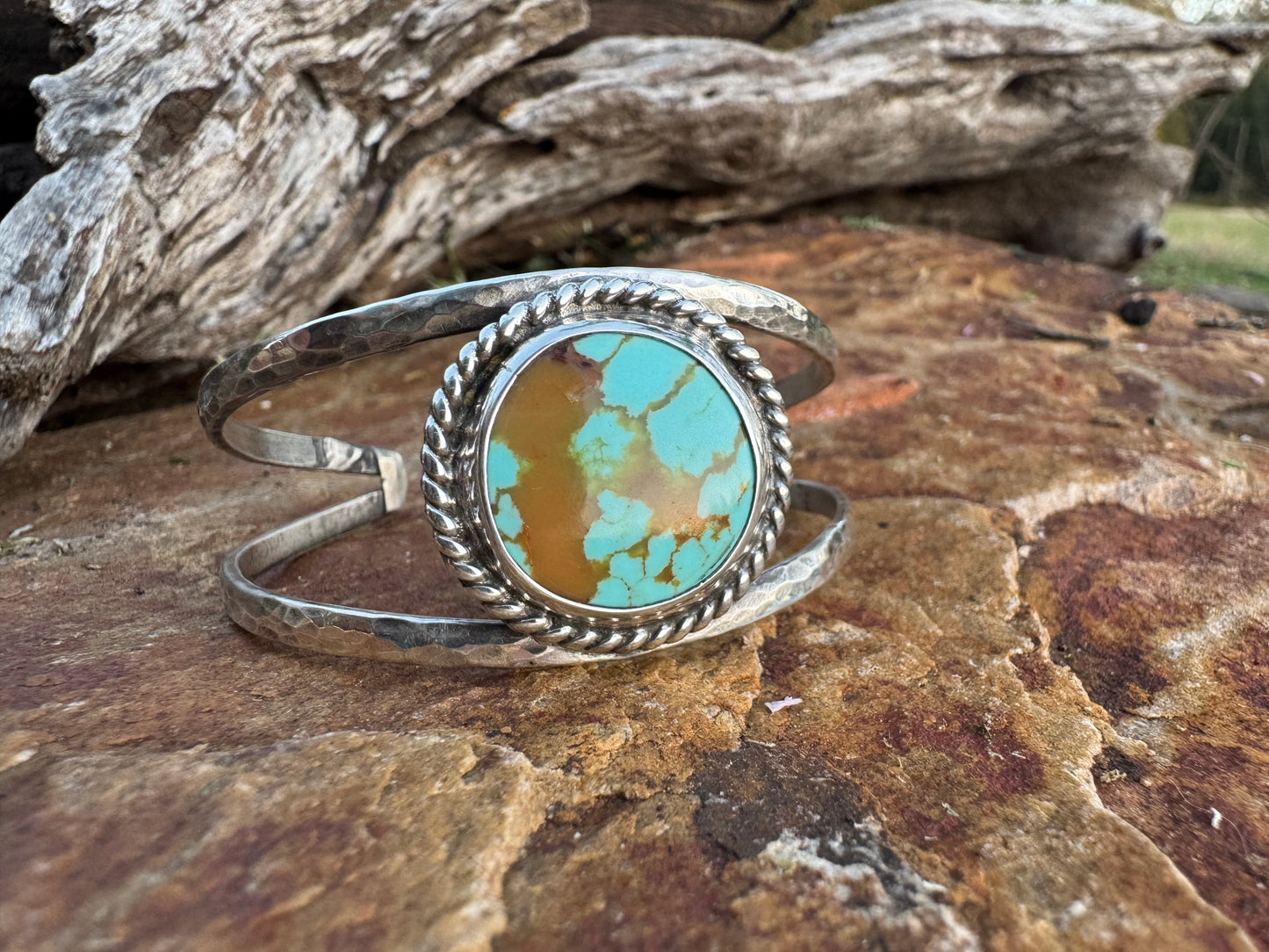 Round Tyrone Turquoise Cuff Bracelet