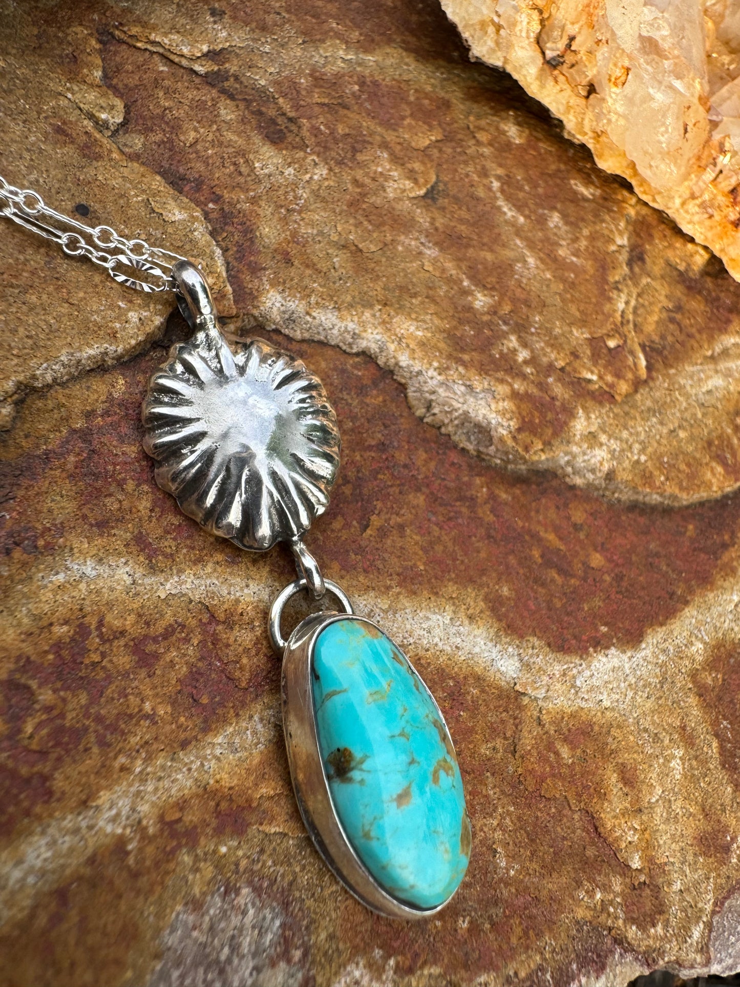 Handmade concho Turquoise pendant
