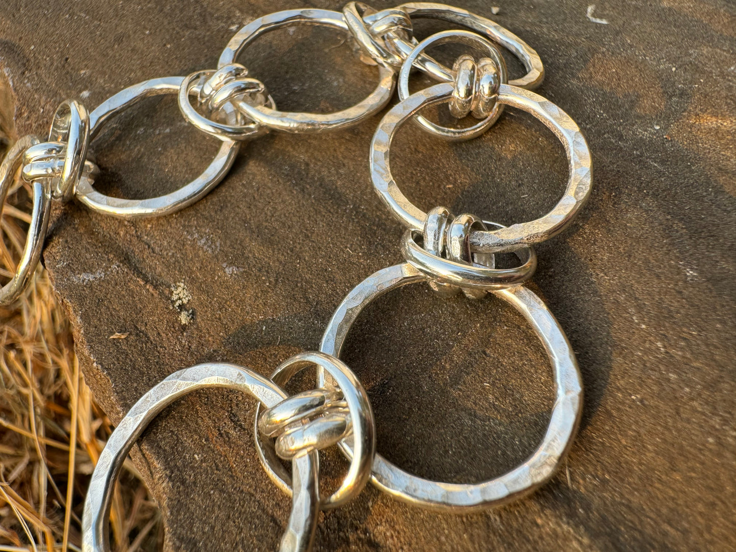 Handmade sterling silver link bracelet