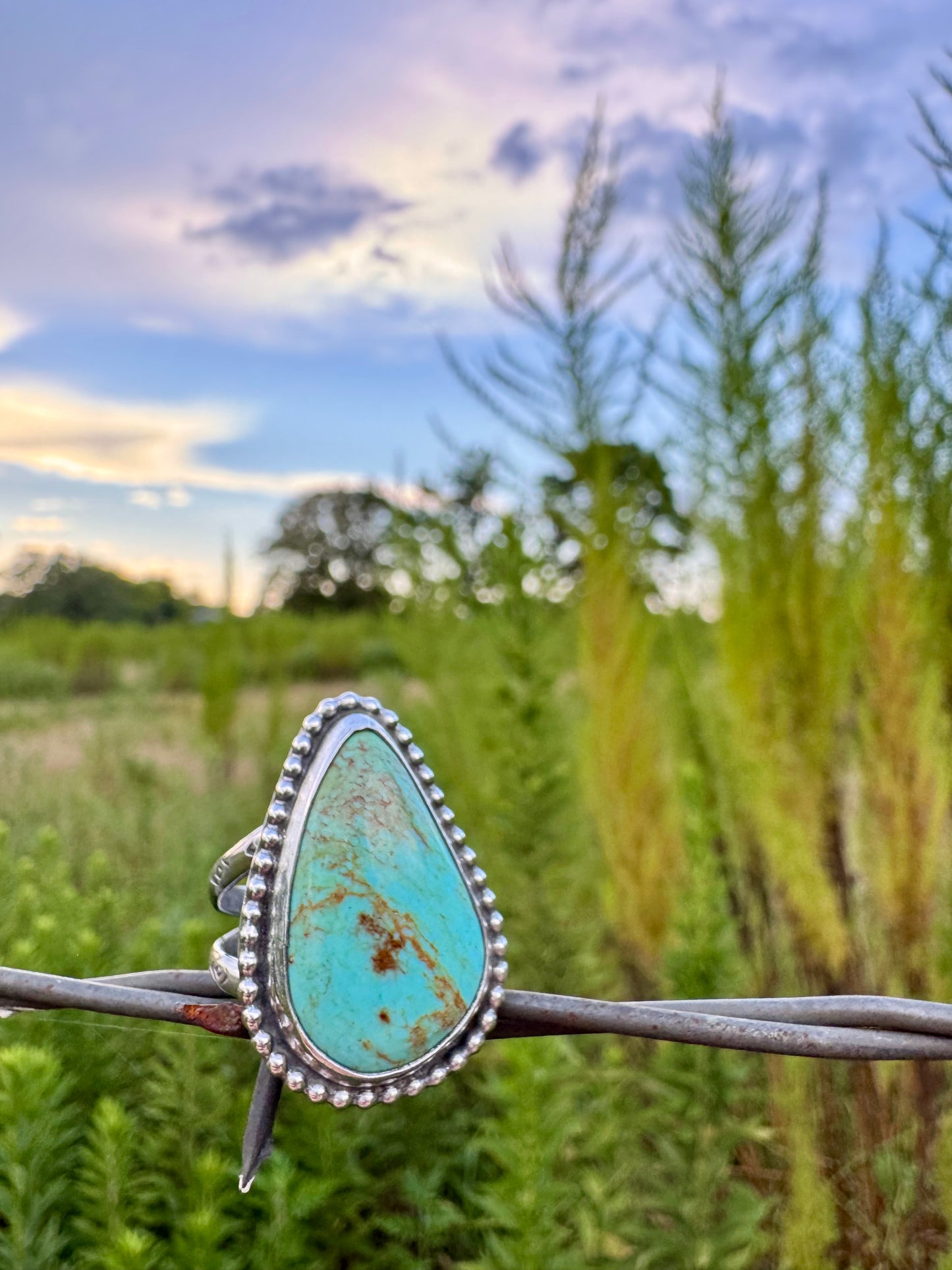 Tear Drop Turquoise Ring size 7.5