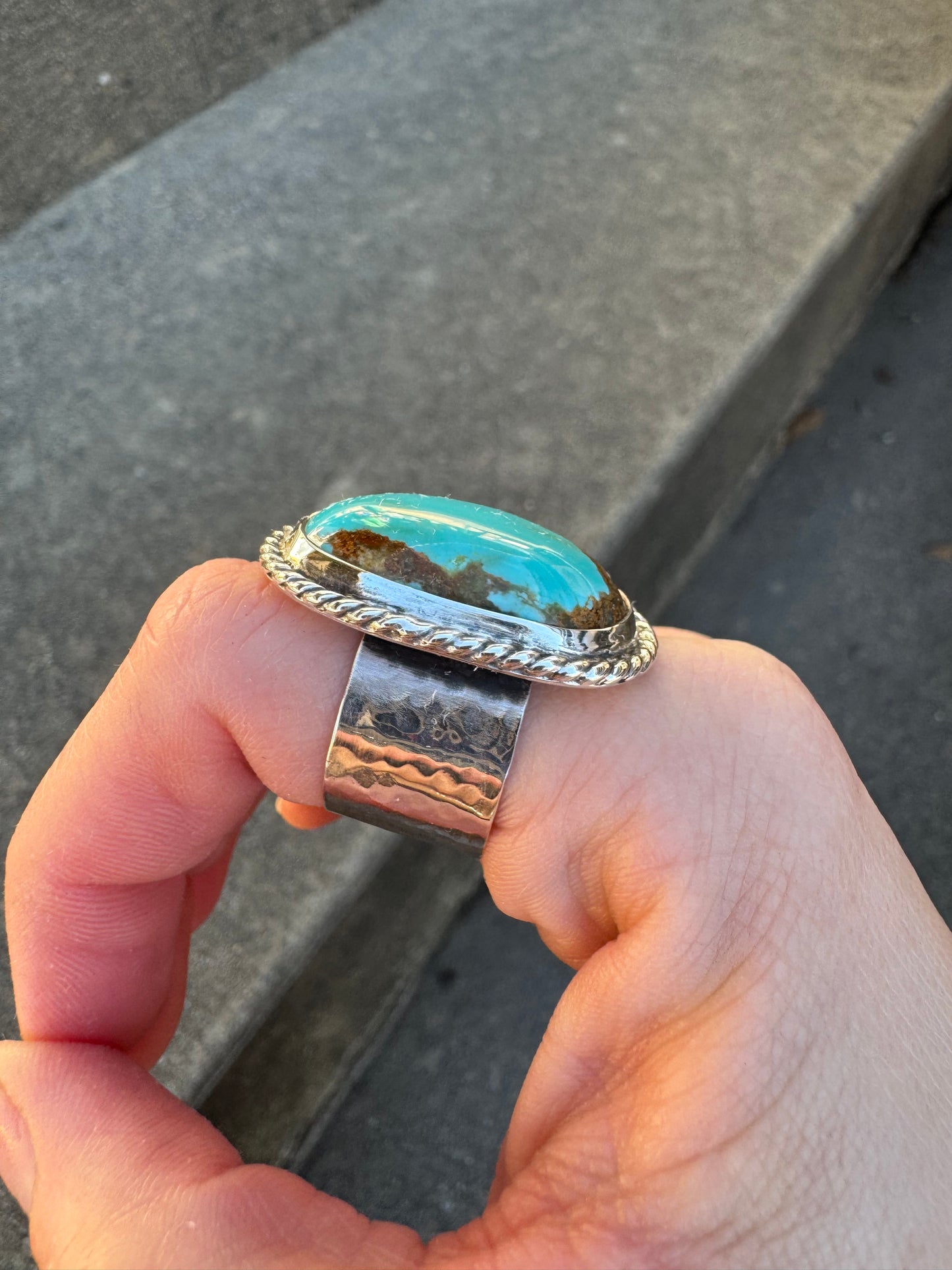 Kingman turquoise Statement ring size 9