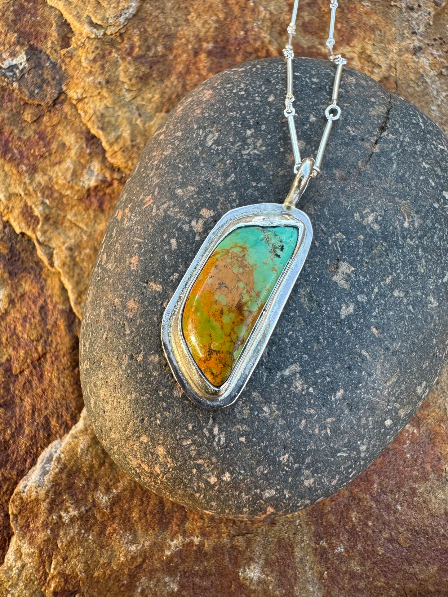 Kingman turquoise slab pendant