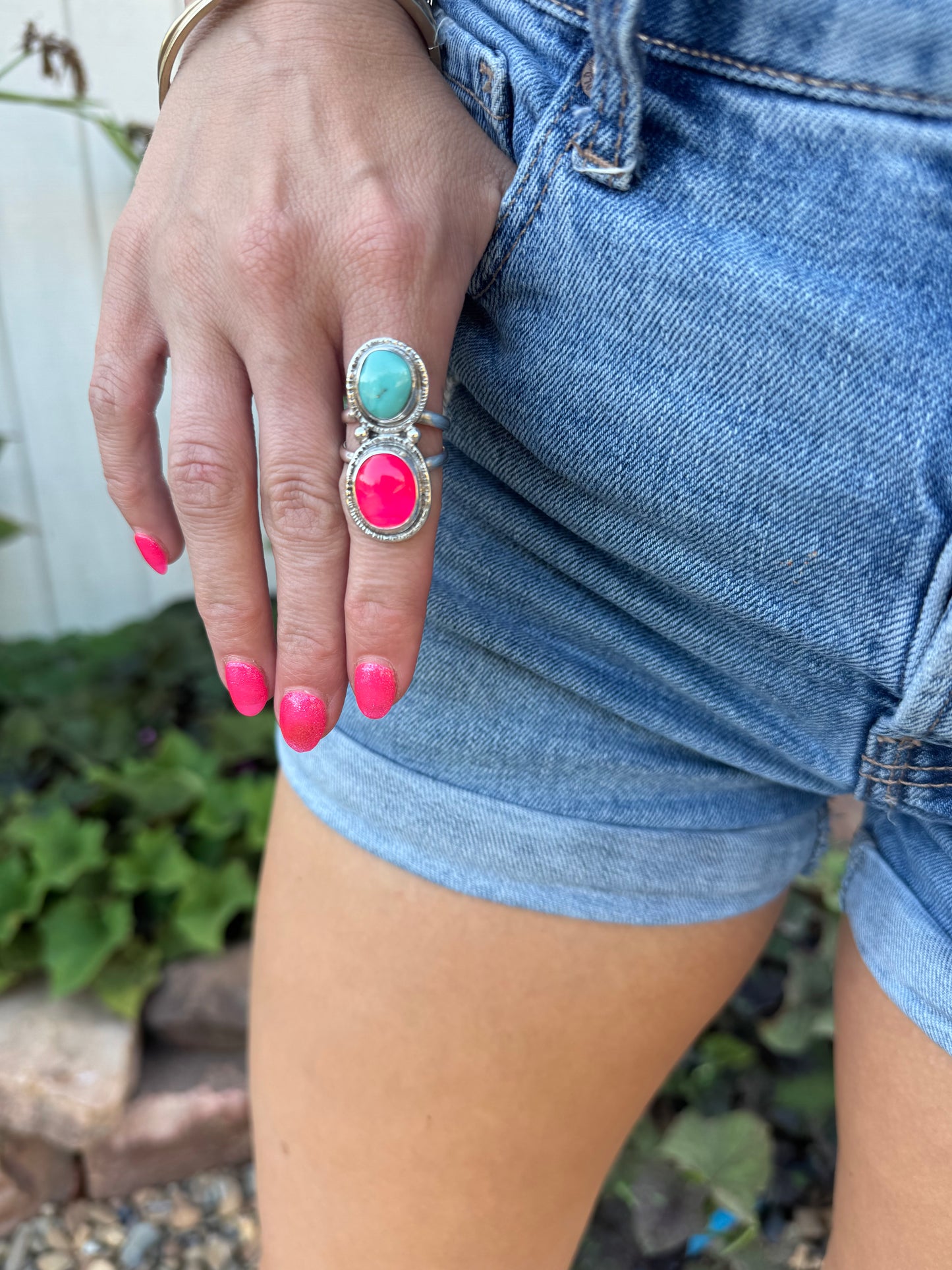 Fuchsia & Turquoise Statement ring