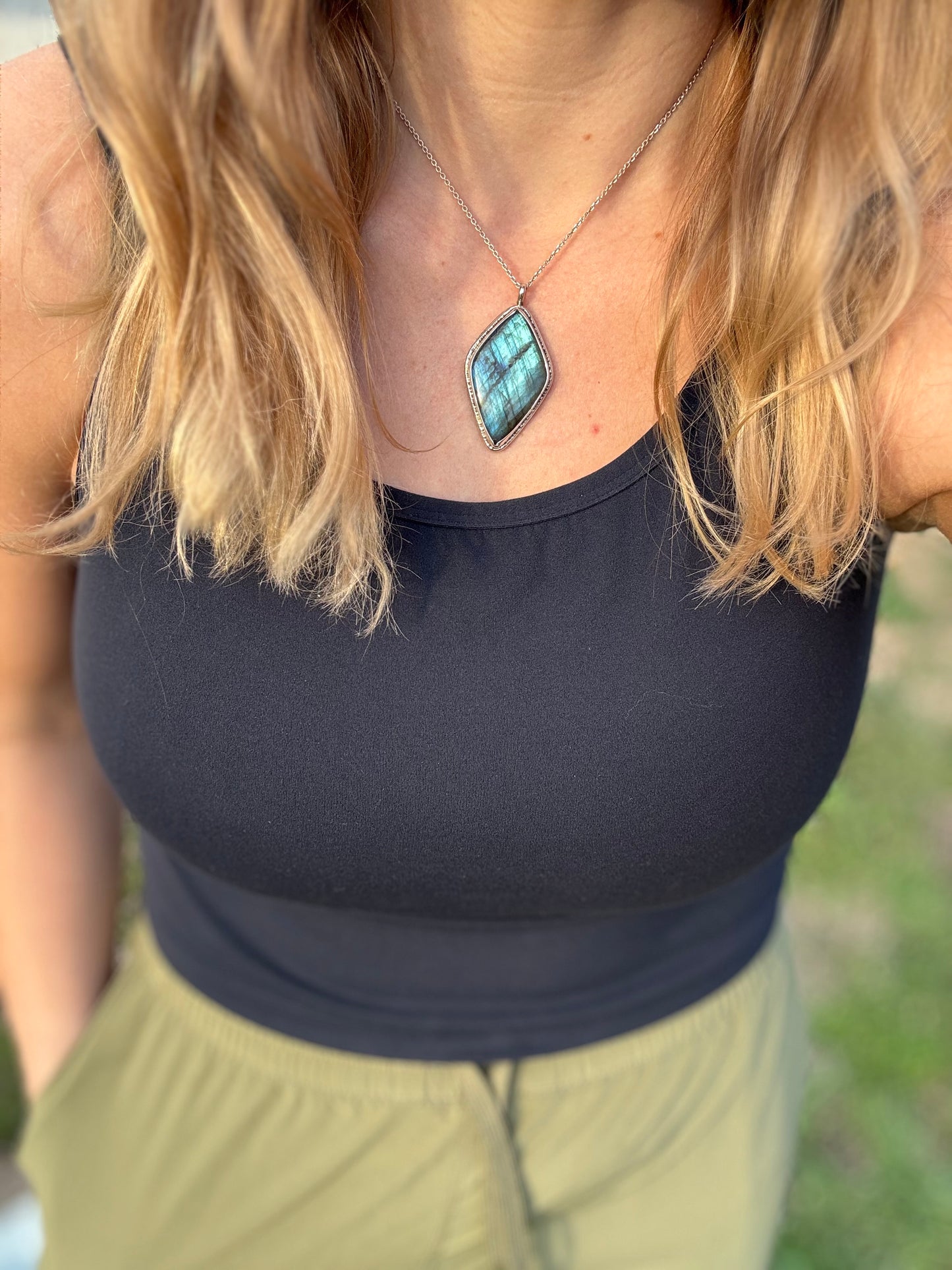 Labradorite statement necklace
