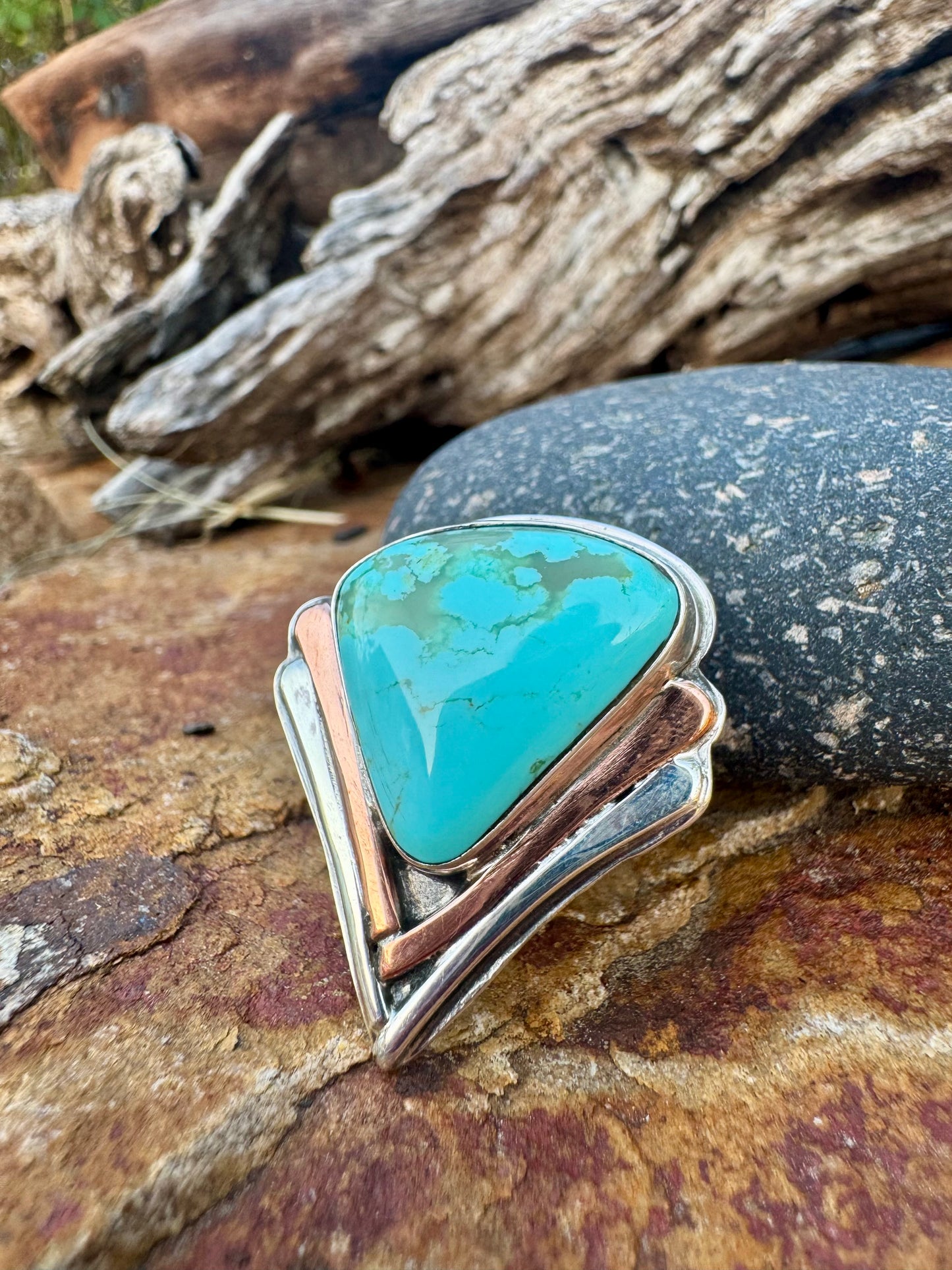 Blooming Tyrone Turquoise ring size 8