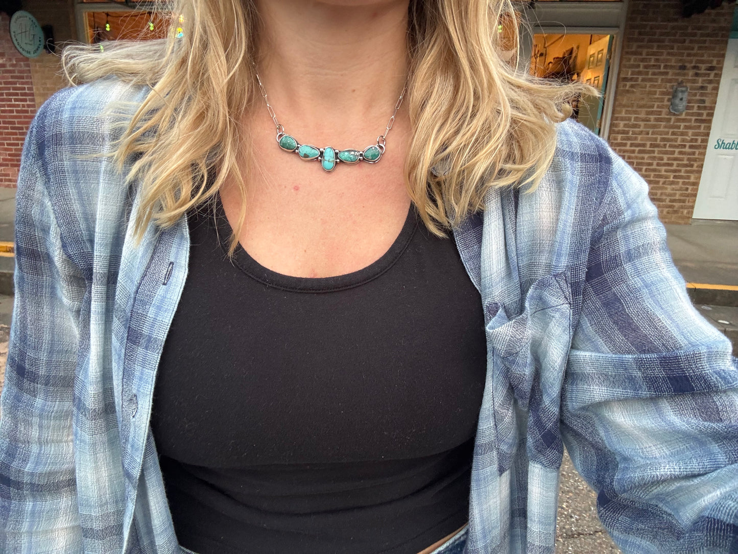 Five stone Campitos Turquoise Necklace