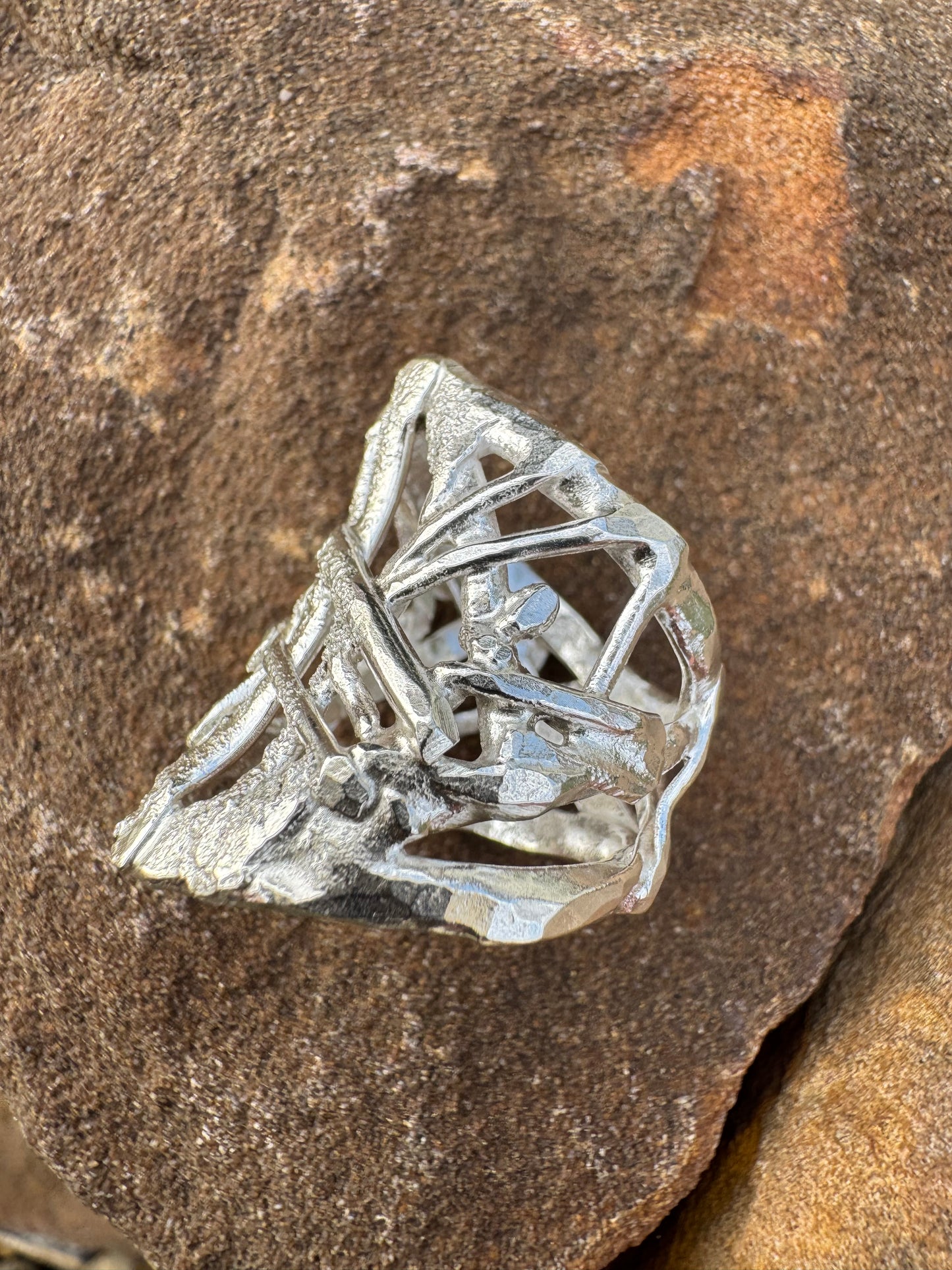 Rustic Forged Adjustable Ring size 7.5-9.5