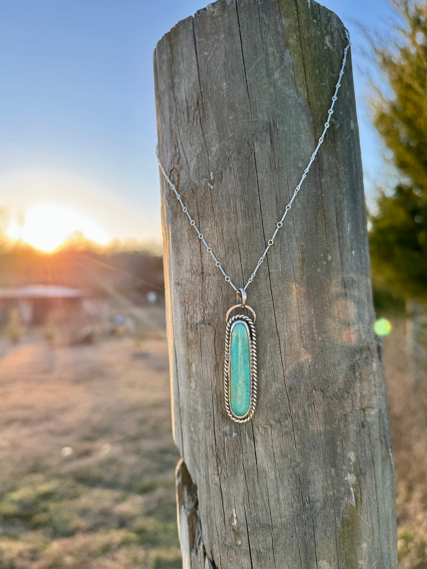 Long Oval Tyrone Turquoise Necklace